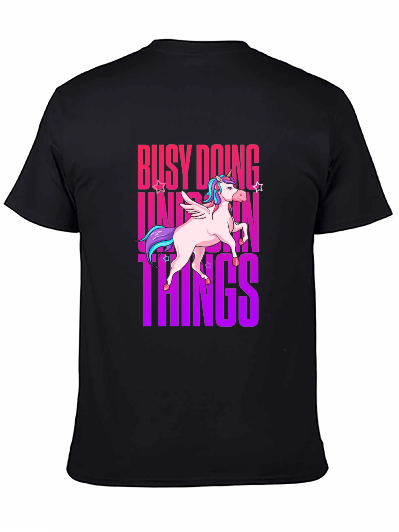Black Busy Doing Unicorn Things Graphic Tee view 4