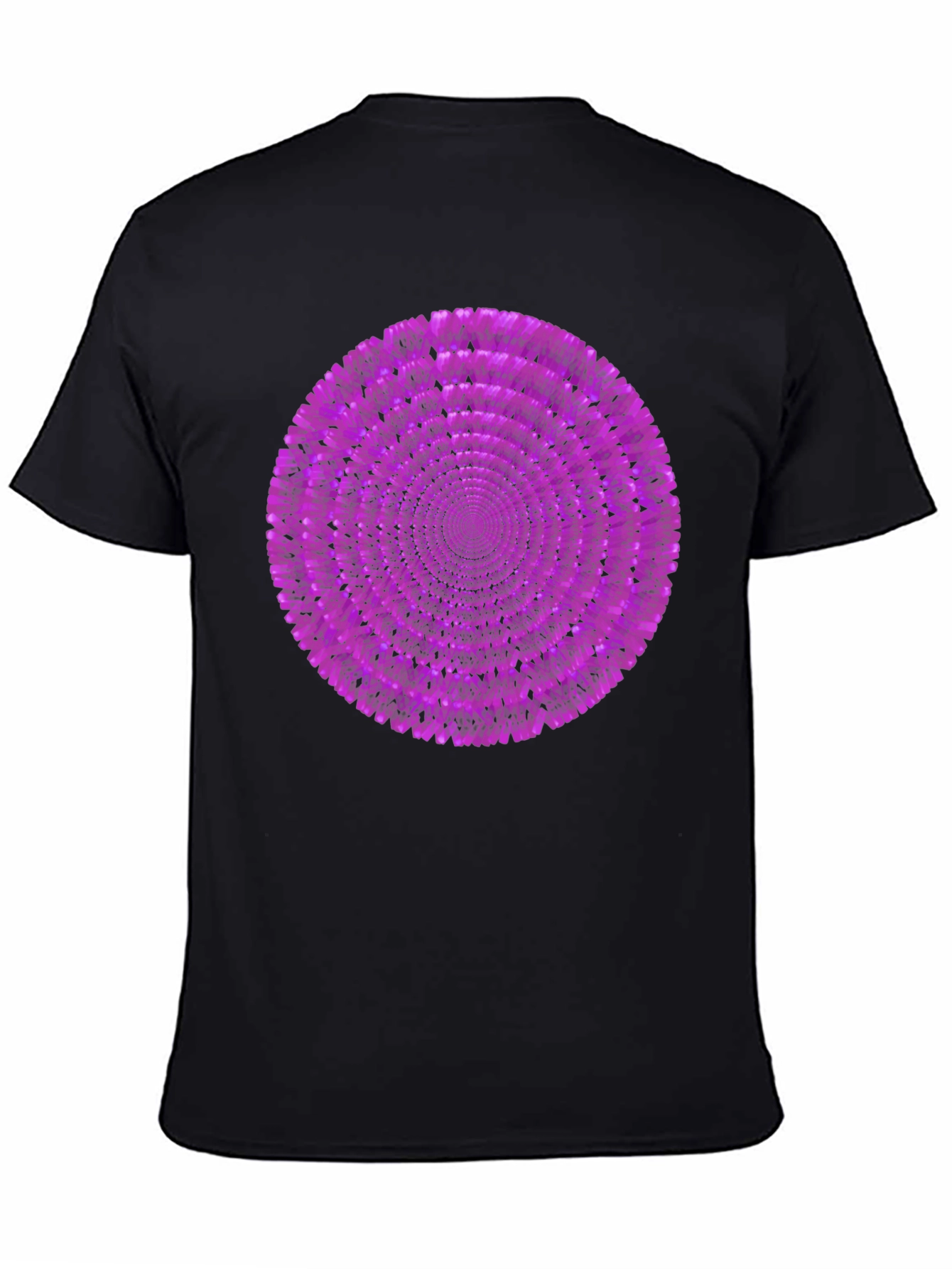 Black Abstract Purple Circle Graphic Black T-Shirt view 4