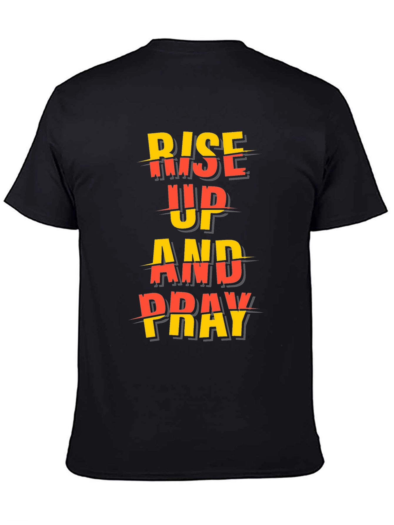 Black Rise Up and Pray Graphic Tee - Black view 4