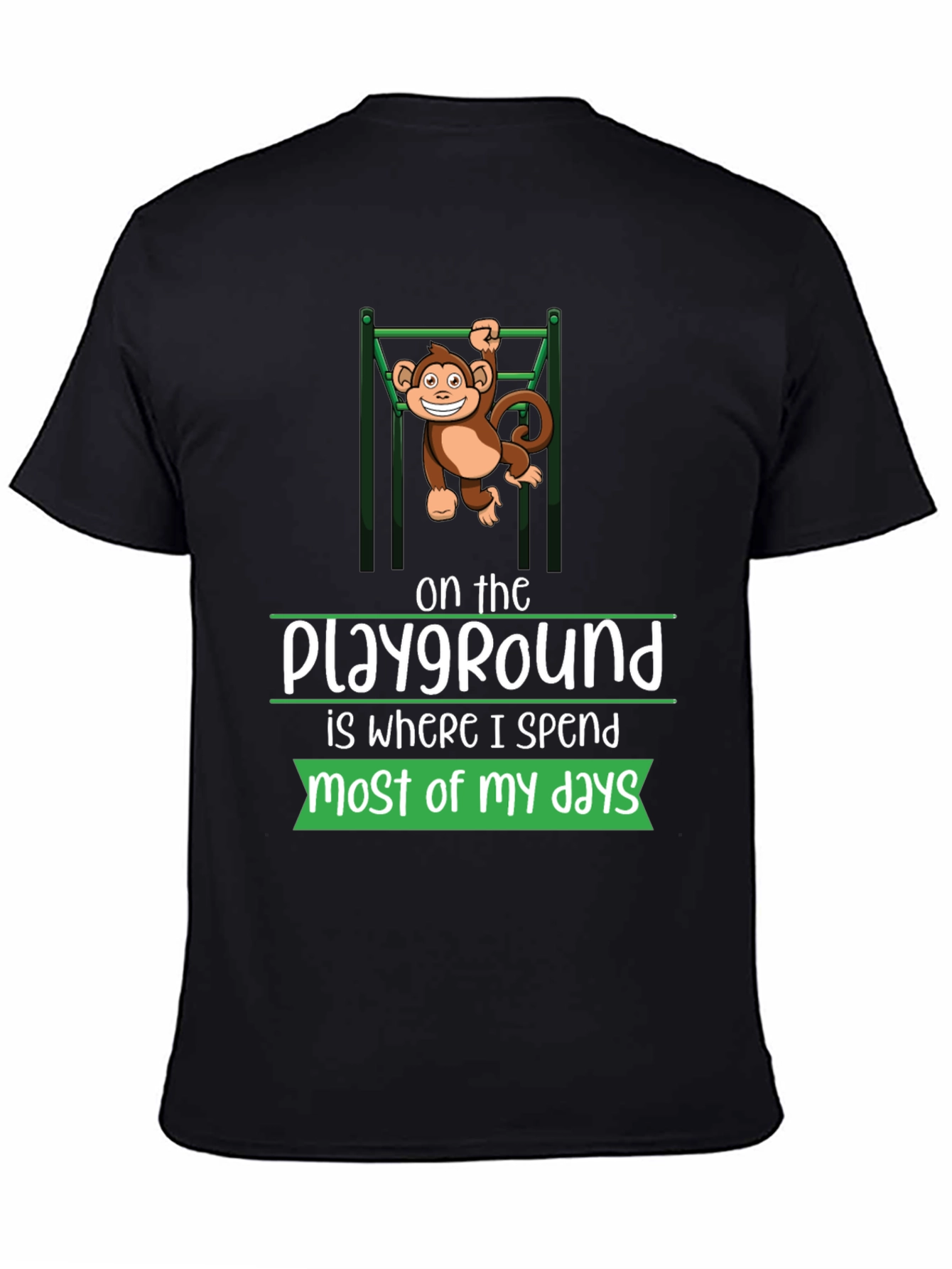 Black Playground Monkey Tee - Comfortable Graphic T-Shirt view 4