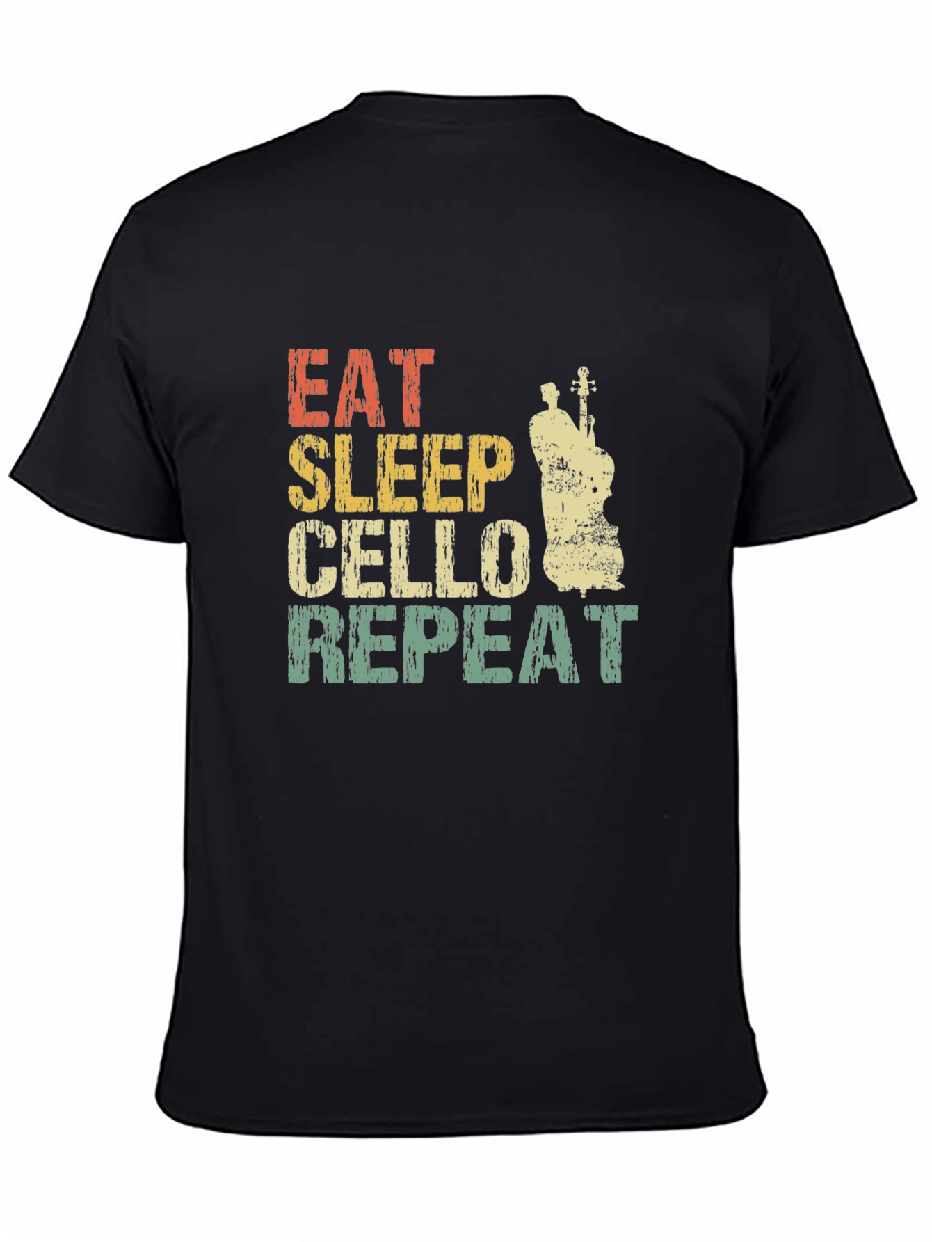 Black Eat Sleep Cello Repeat T-Shirt view 4