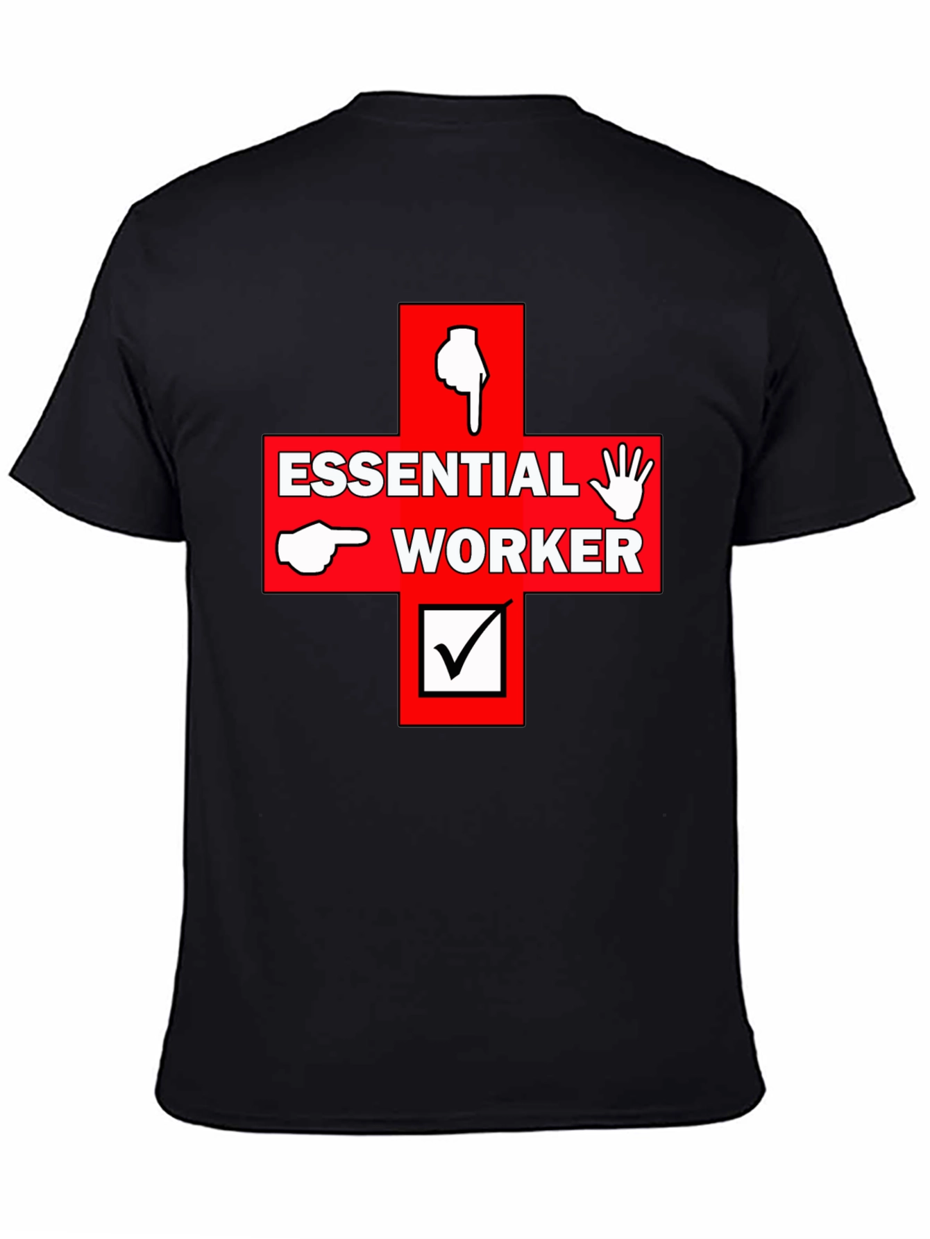 Black Essential Worker Graphic Print Tee view 4
