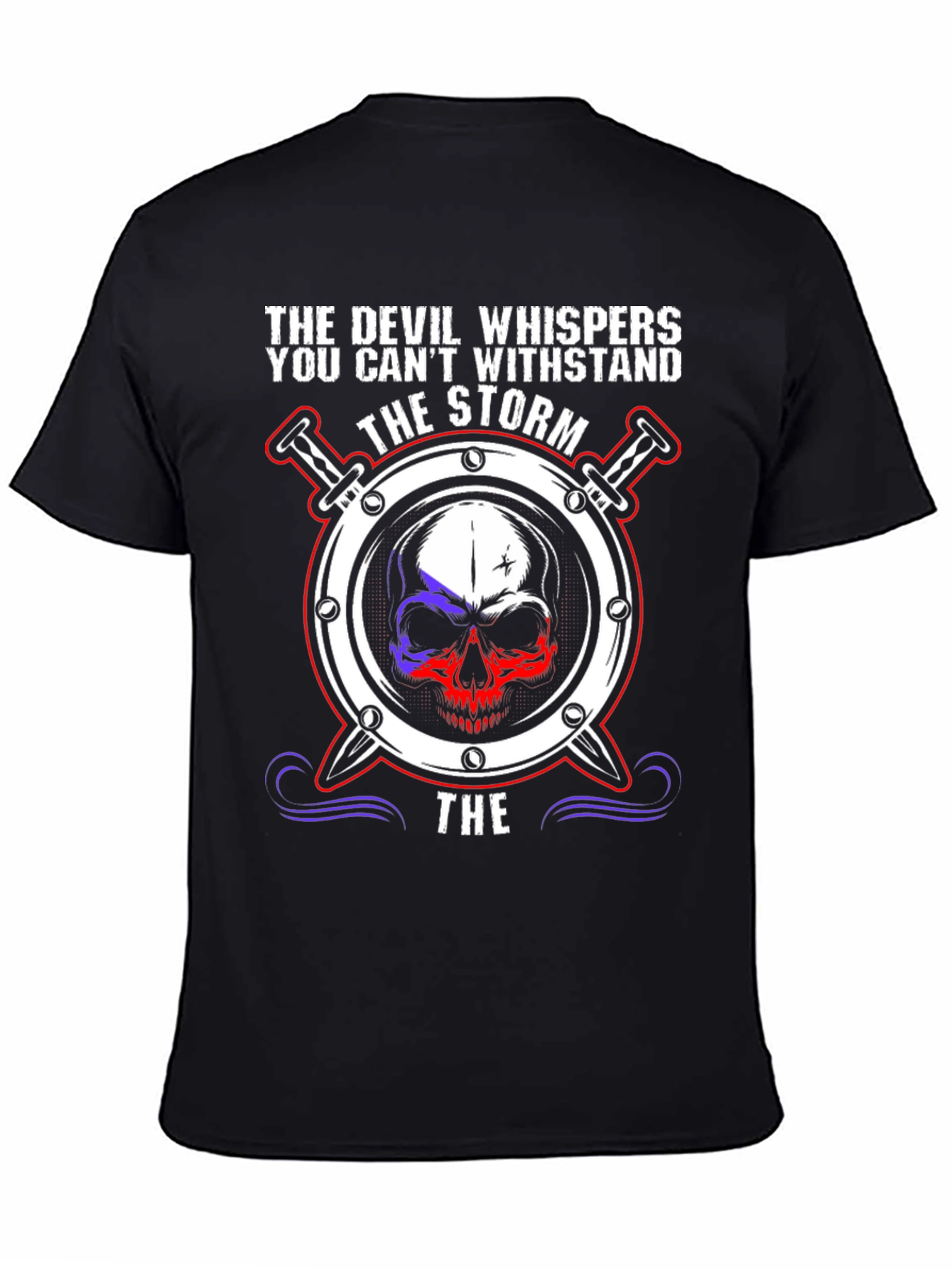 Black The Devil Whispers the Storm Graphic Tee view 4