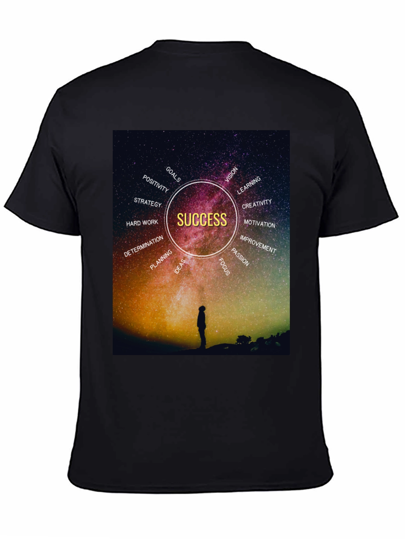 Black Success Motivational Graphic Tee view 4