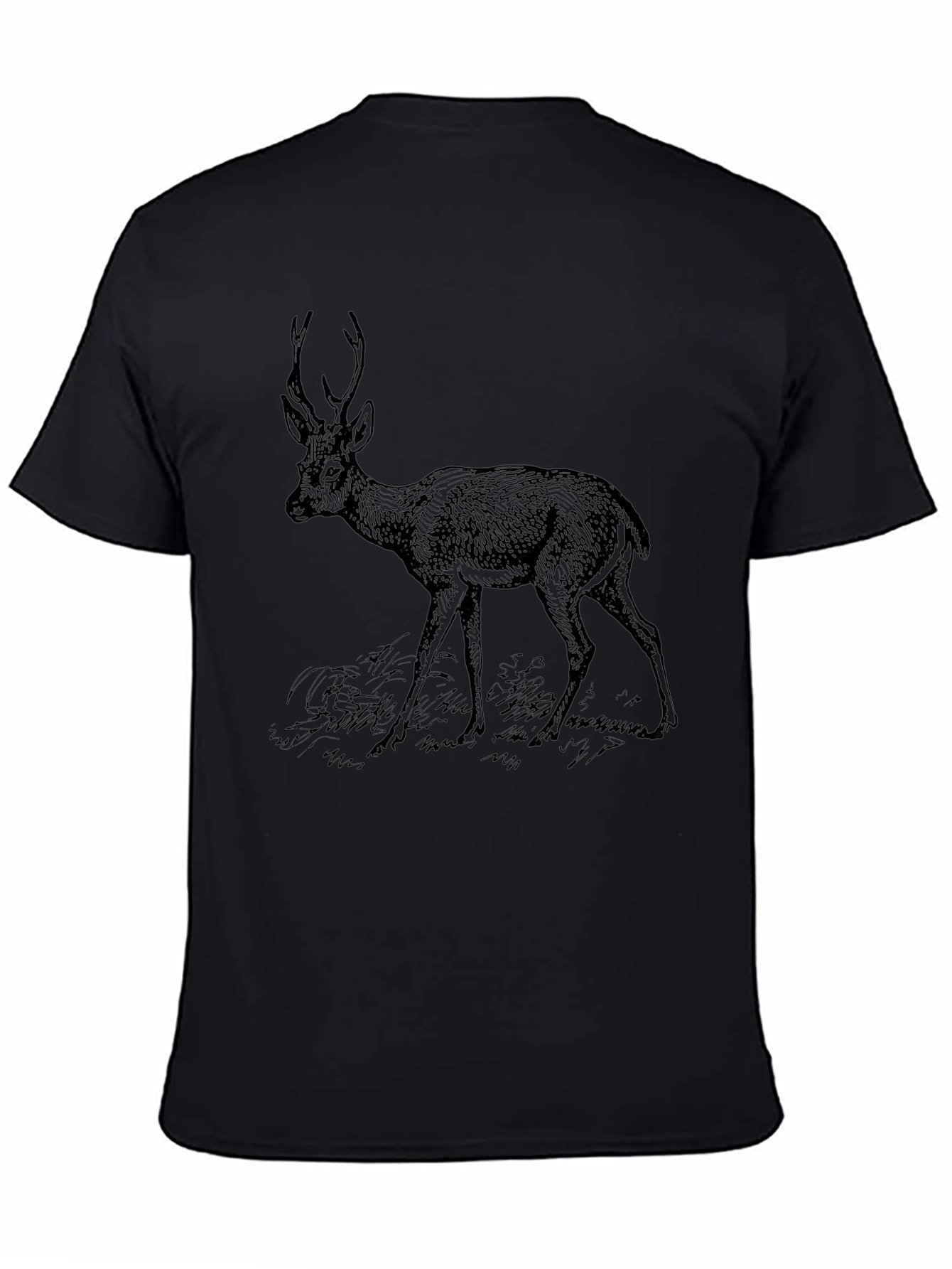 Black Deer Graphic Black T-Shirt view 4