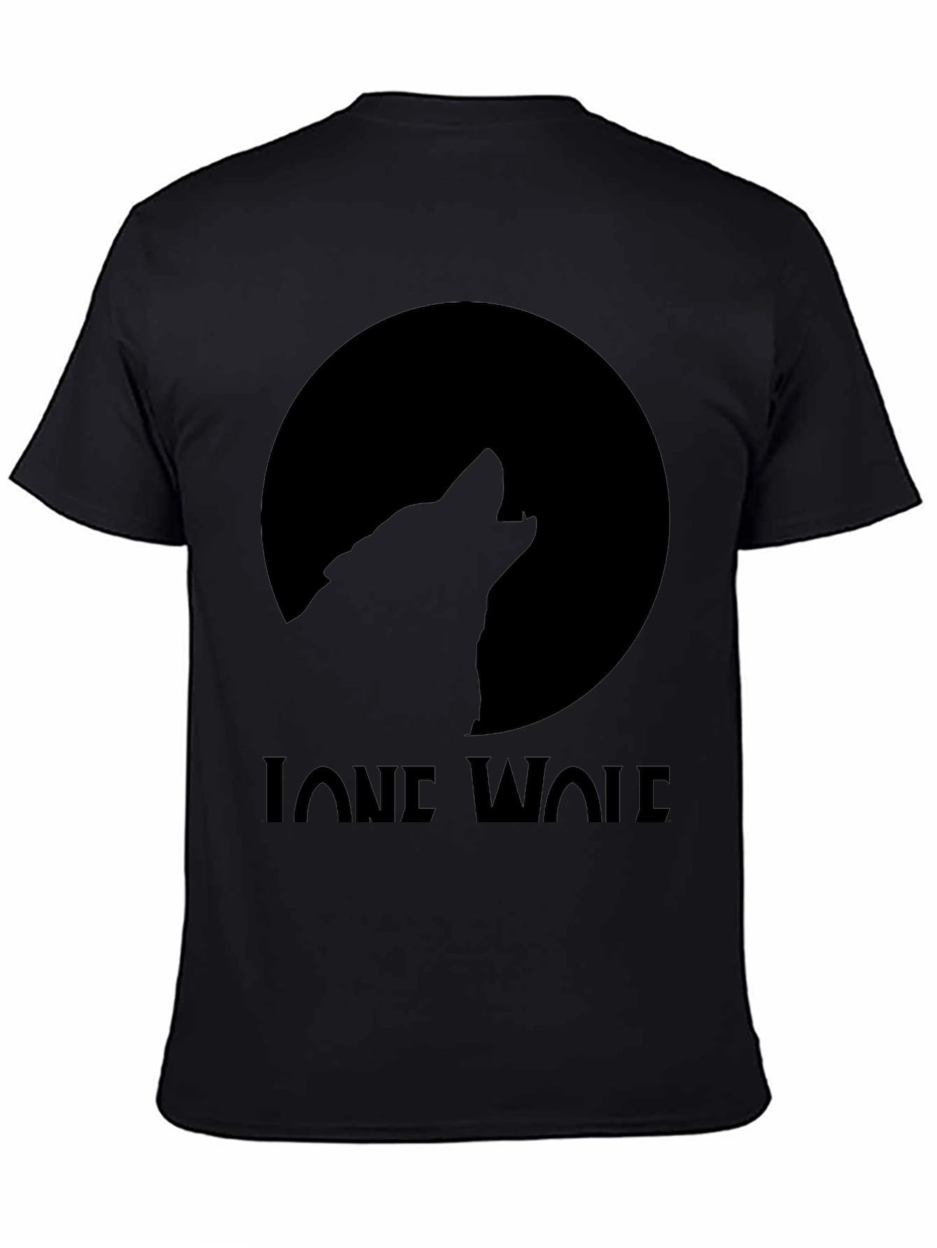 Black Lone Wolf Moon Graphic T-Shirt view 4