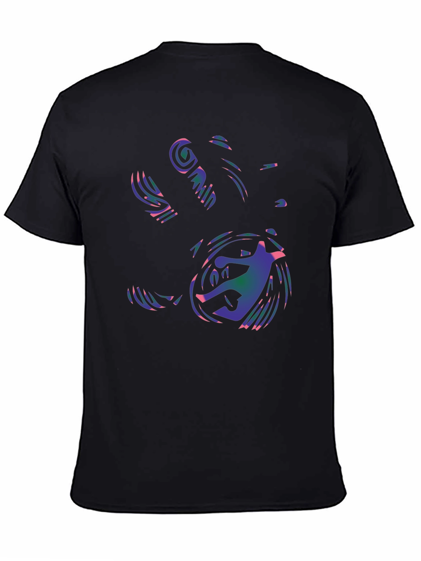 Black Abstract Handprint Sports T-Shirt view 4