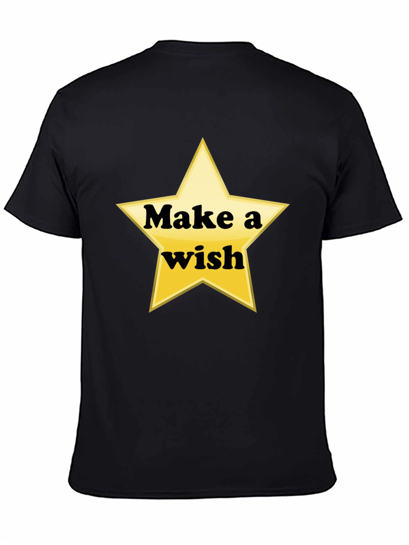 Black Make a Wish Star Graphic Tee - Soft Cotton Shirt view 4