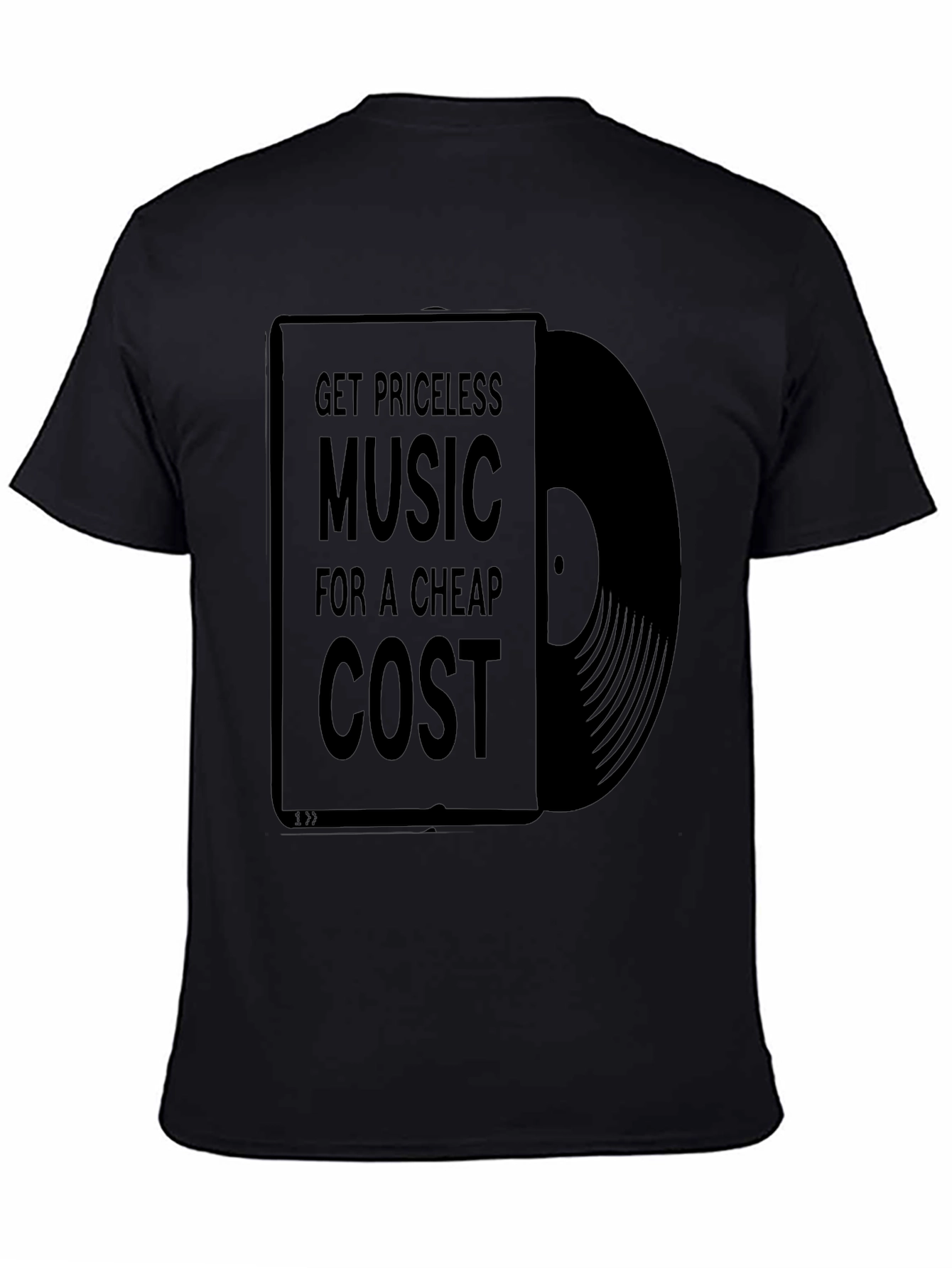 Black Priceless Music Cheap Cost Black Graphic T-Shirt view 4
