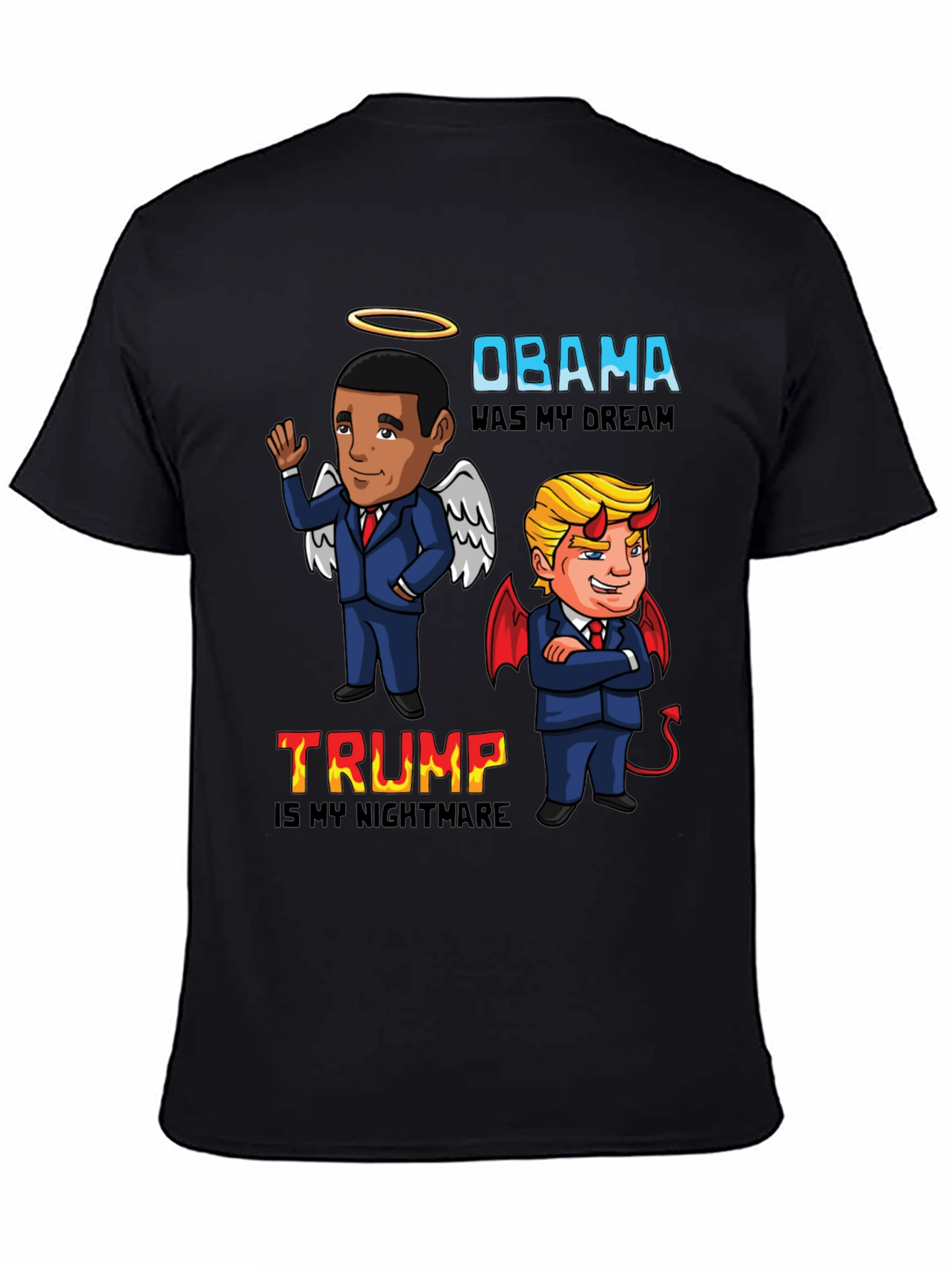 Black Obama Dream Trump Nightmare Political Graphic Tee view 4