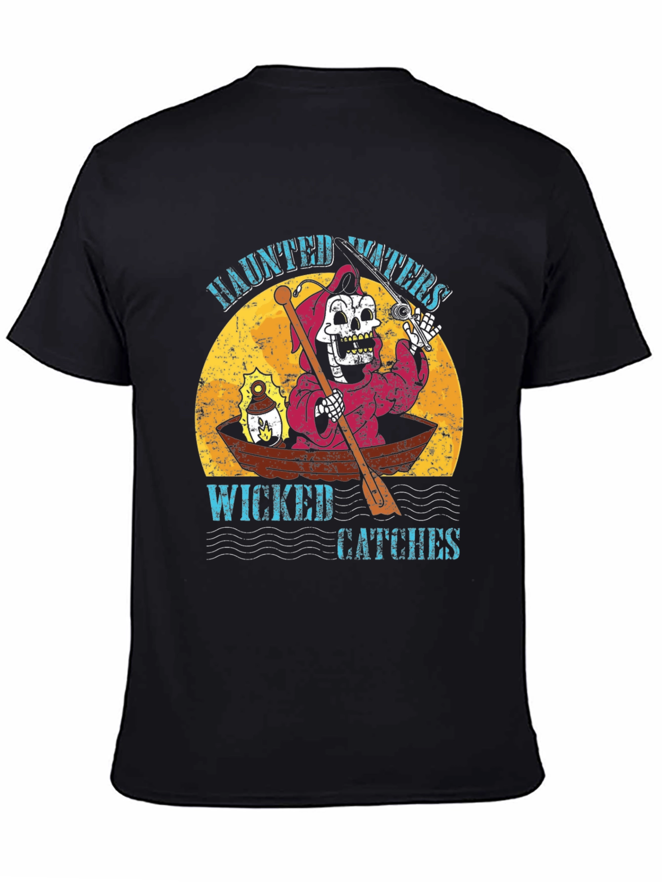 Black Haunted Waters Graphic T-Shirt view 4
