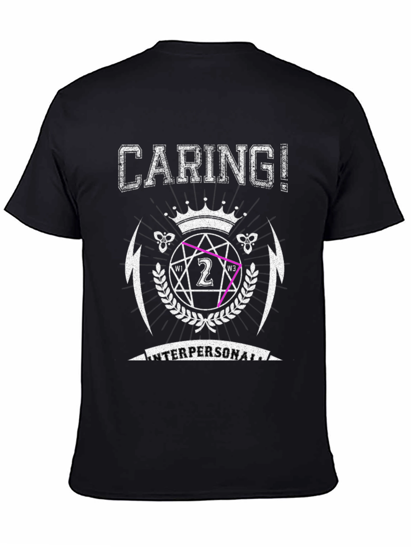 Black Caring! Interpersonal Graphic Print T-Shirt view 4