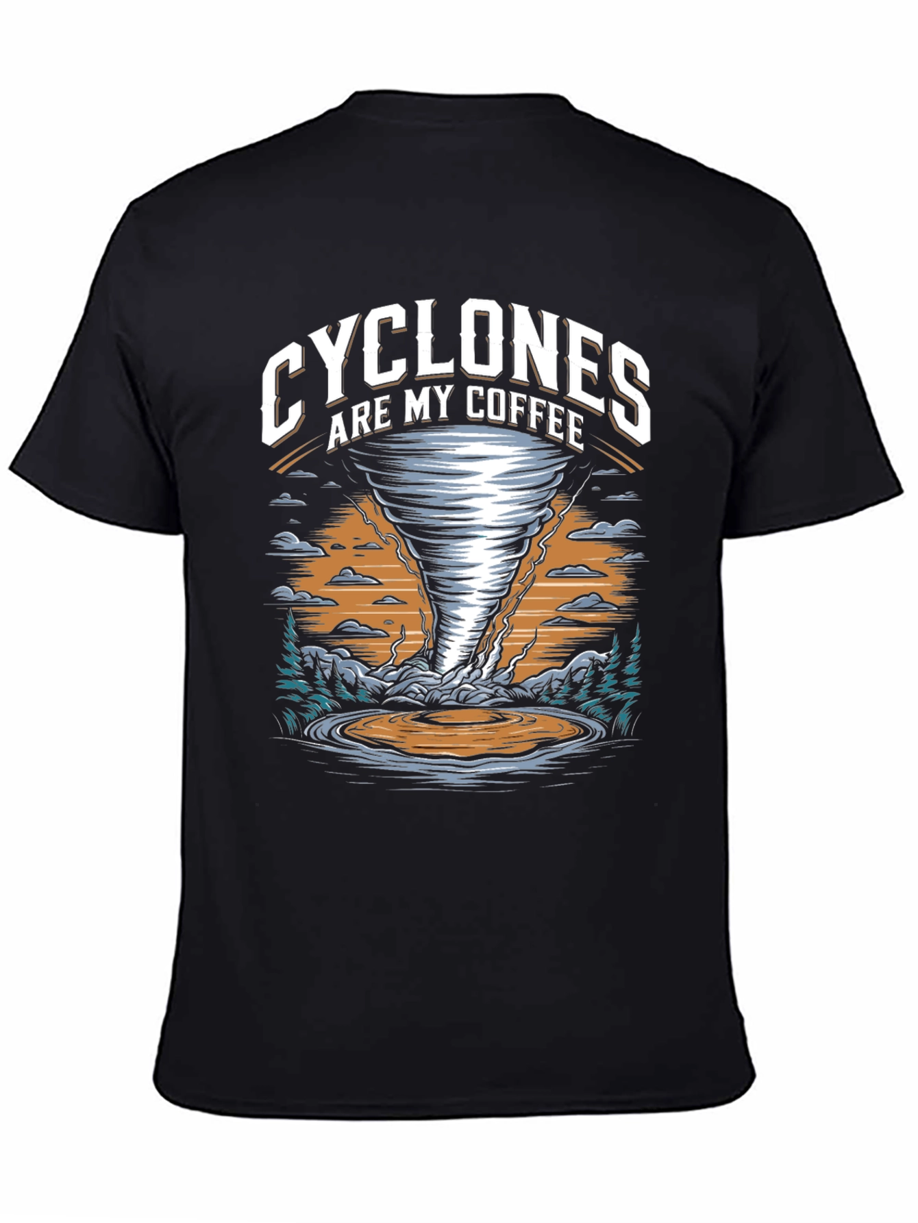 Black Cyclones Are My Coffee Graphic T-Shirt view 4