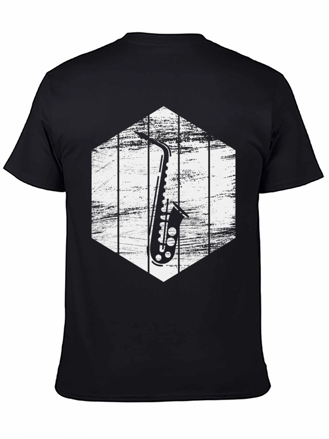 Black Saxophone Graphic Tee - Music Lover Shirt view 4