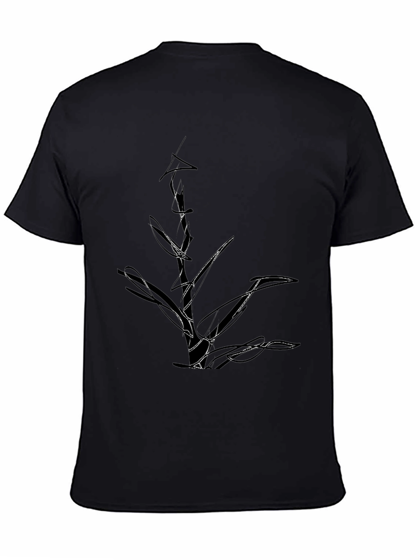 Black Abstract Graphic Print Black T-Shirt view 4