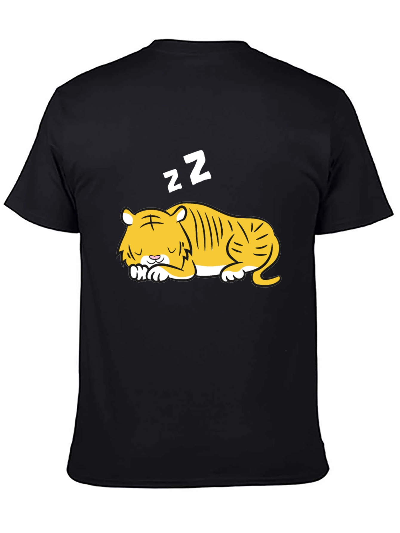 Black Sleeping Tiger Graphic Tee - Black view 4