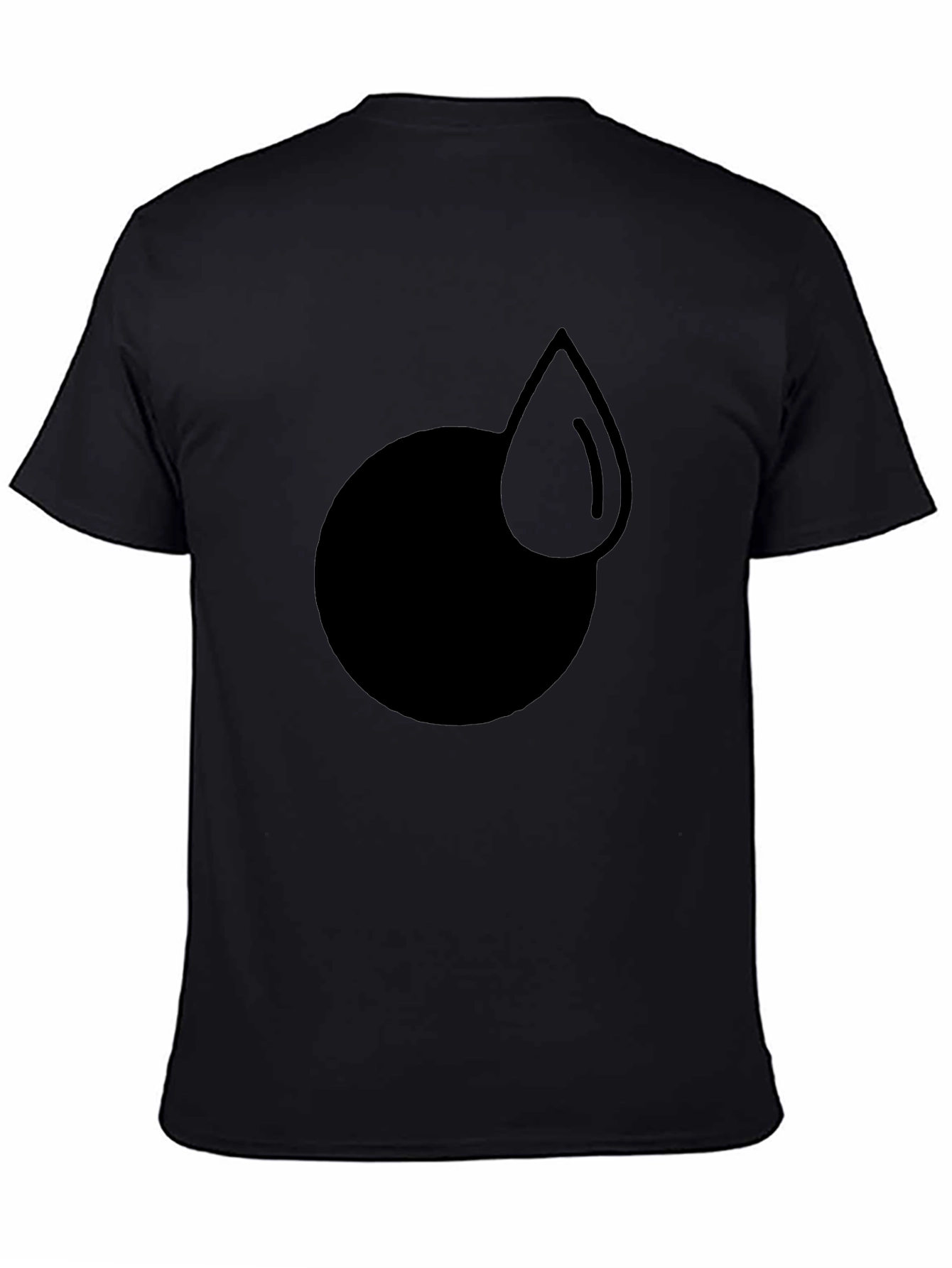 Black Modern Graphic Tee - Circle and Drop Design view 4