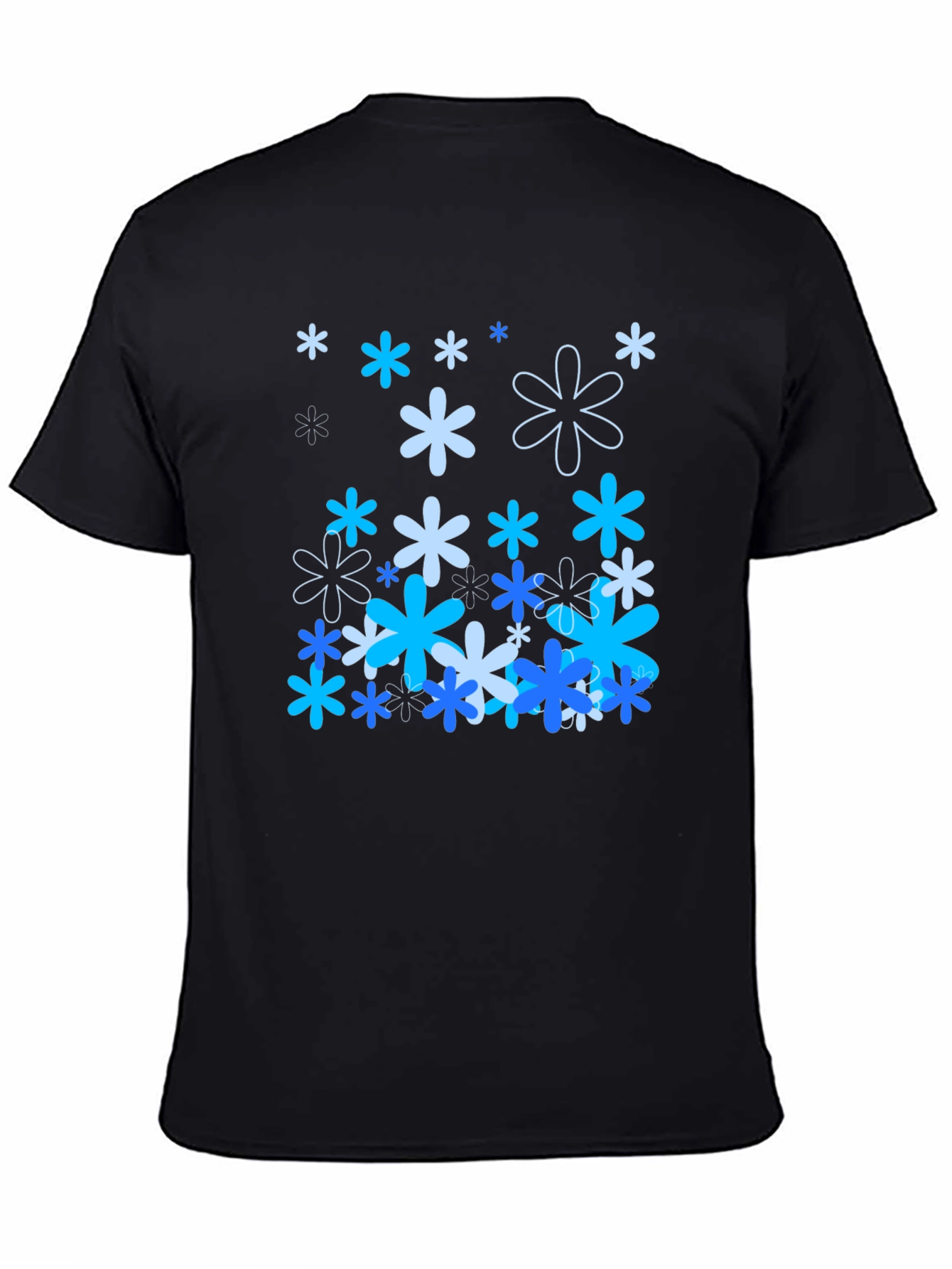 Black Floral Print Black T-Shirt view 4