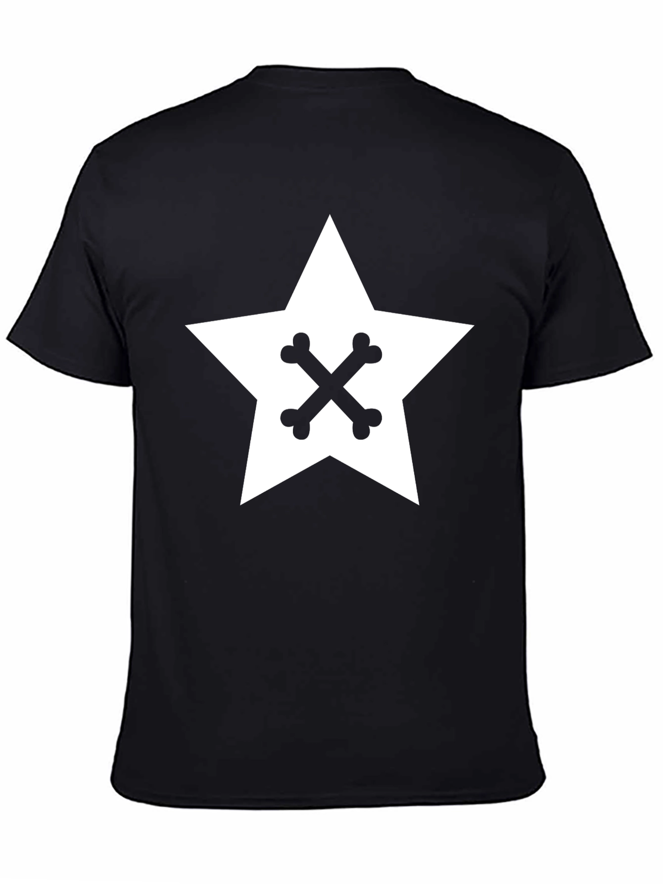 Black Star & Bones Graphic Tee - Cool Black Shirt view 4