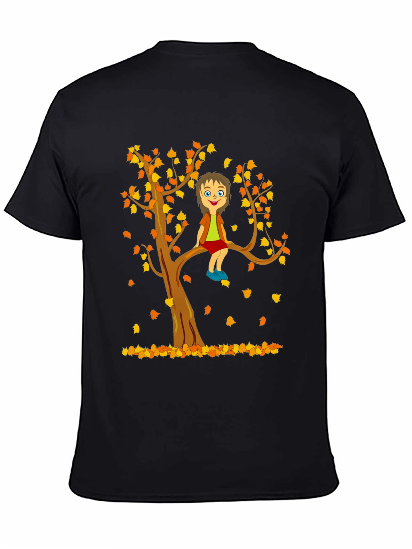 Black Cartoon Tree Boy T-Shirt view 4