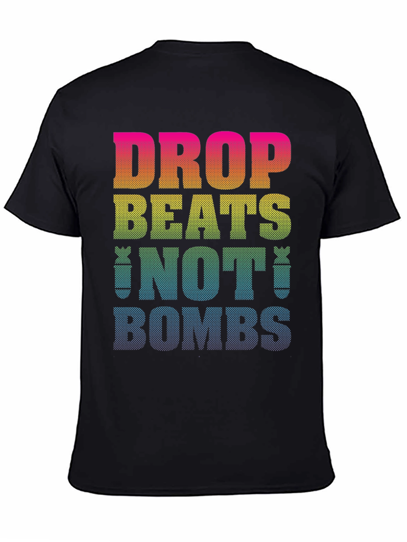 Black Drop Beats Not Bombs Graphic T-Shirt view 4