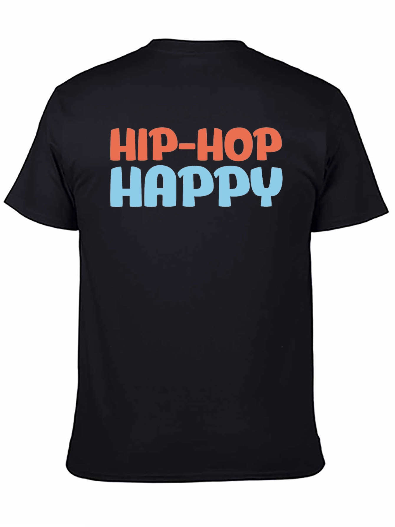 Black Hip-Hop Happy Graphic Tee - Unisex view 4