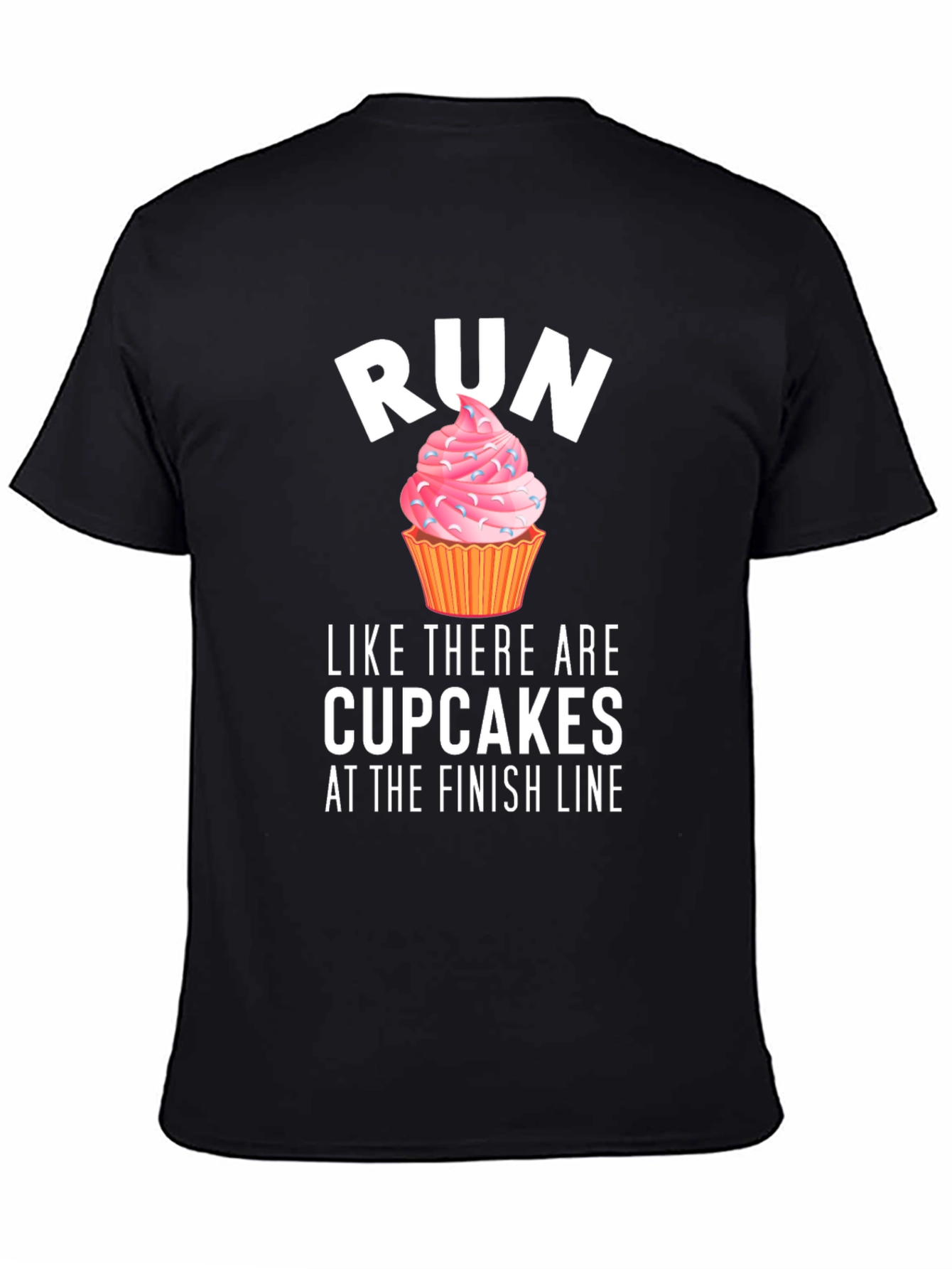 Black Run for Cupcakes T-Shirt - Funny Running Tee view 4