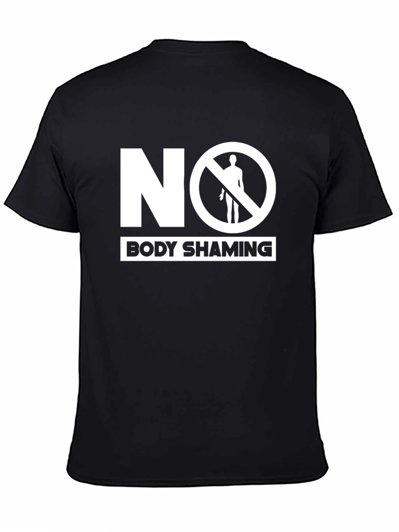 Black No Body Shaming T-Shirt - Empowering & Stylish view 4