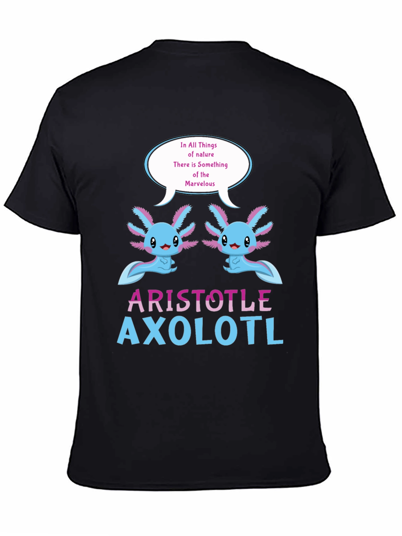 Black Aristotle Axolotl T-Shirt view 4