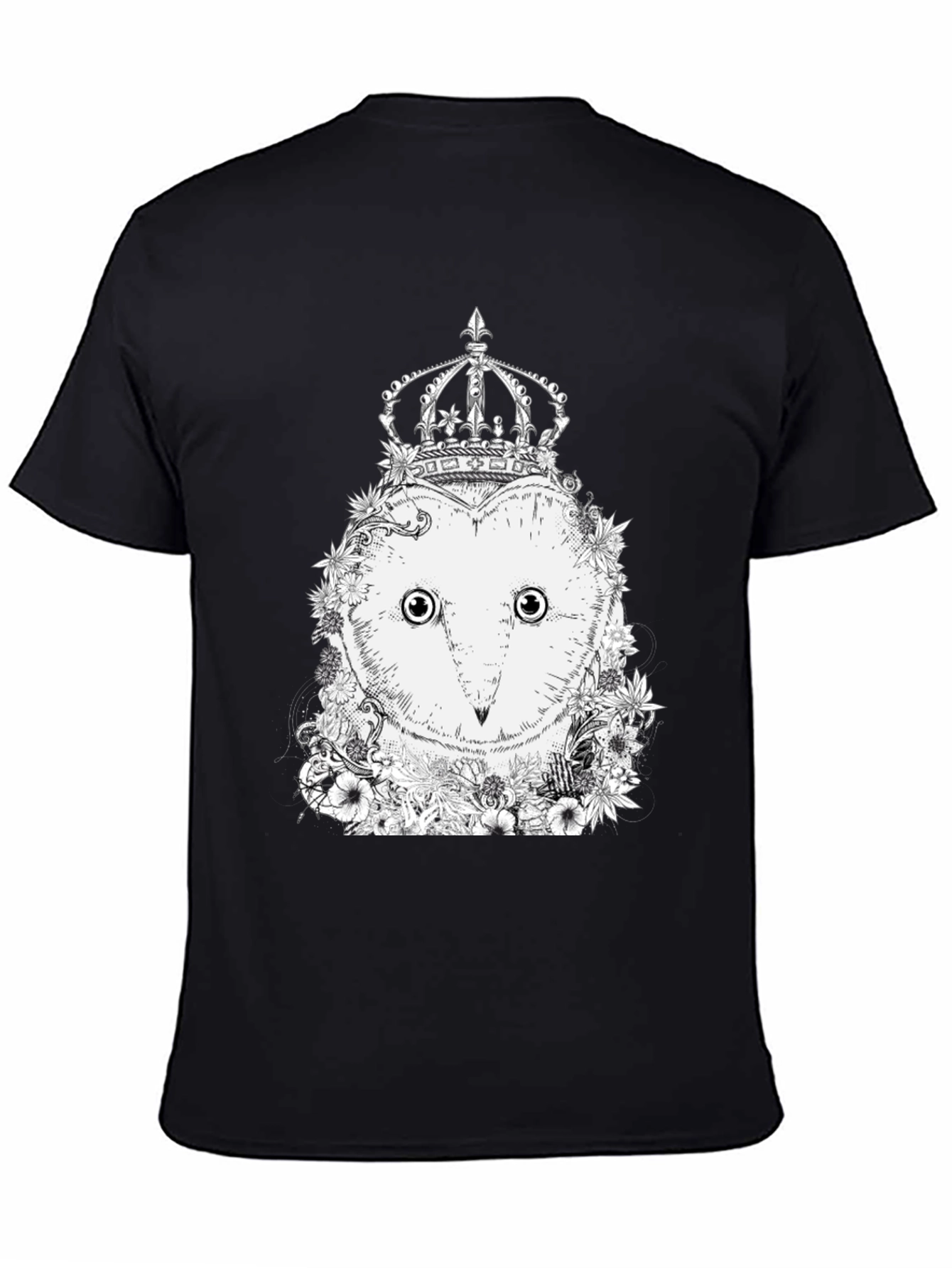 Black Owl Crown Graphic Tee - Unique Design view 4