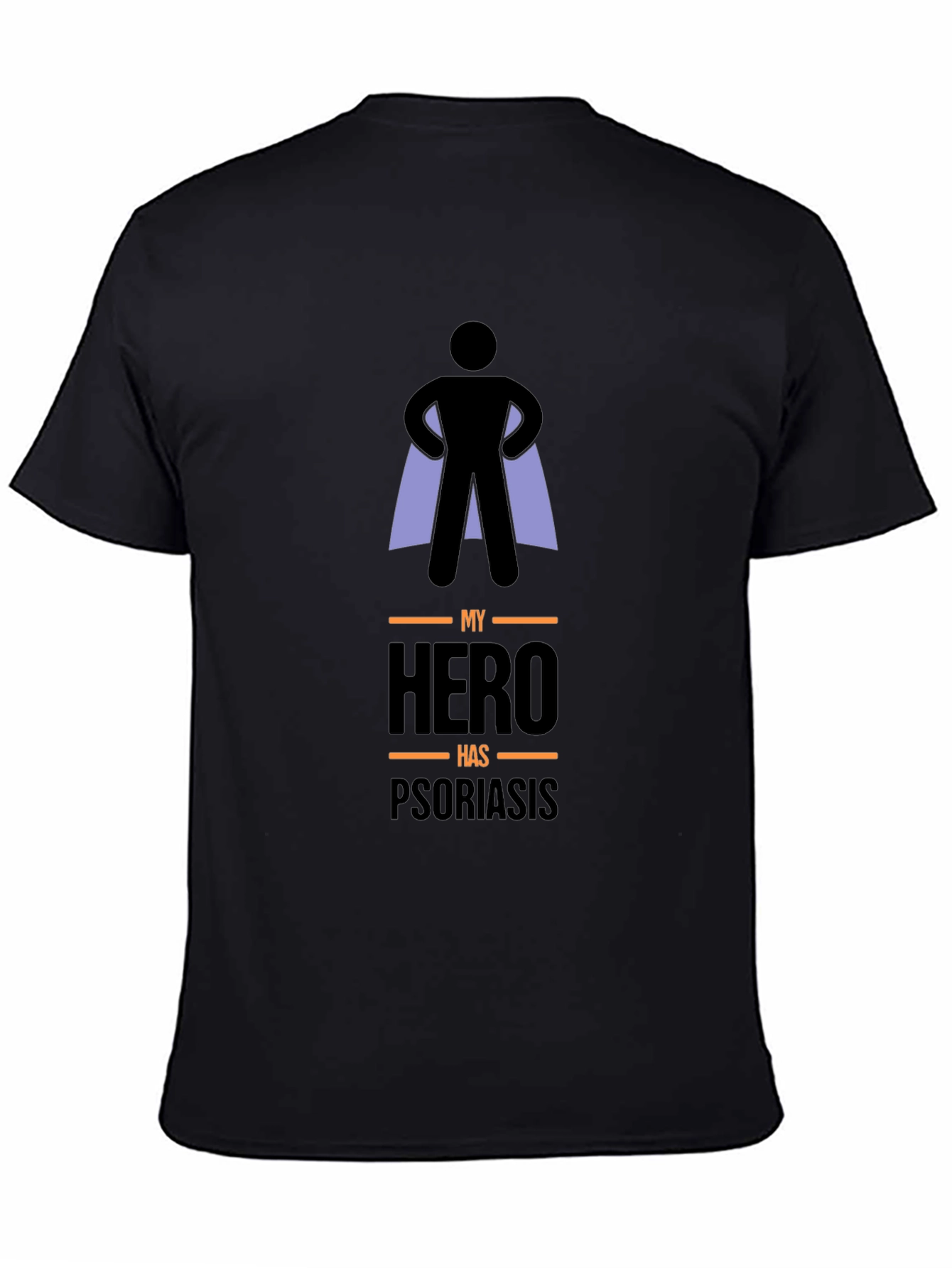 Black My Hero Has Psoriasis T-Shirt view 4