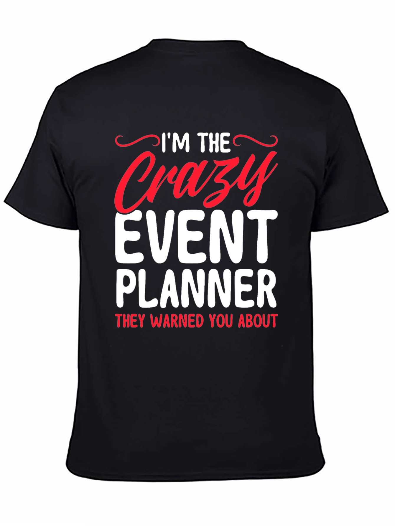 Black Crazy Event Planner Graphic Tee view 4