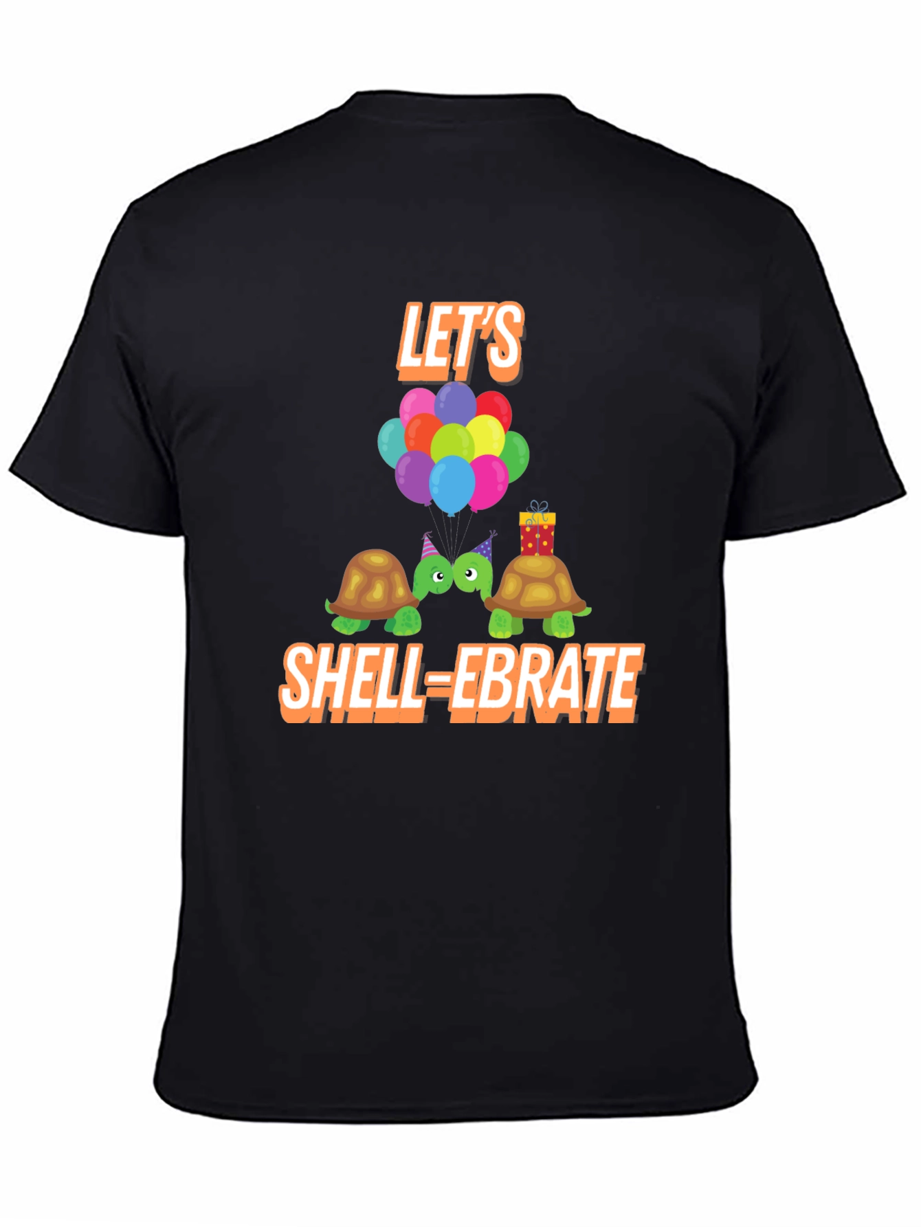 Black Let's Shell-ebrate Turtles Graphic Tee view 4