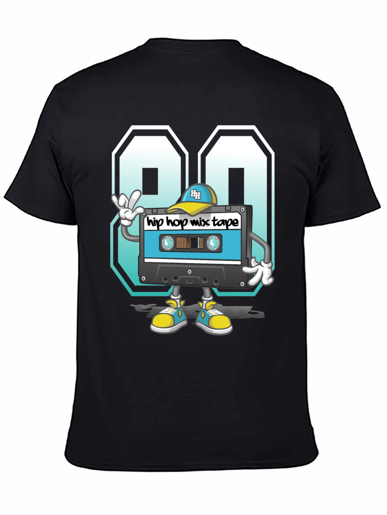 Black 90s Hip Hop Mix Tape Graphic Tee view 4