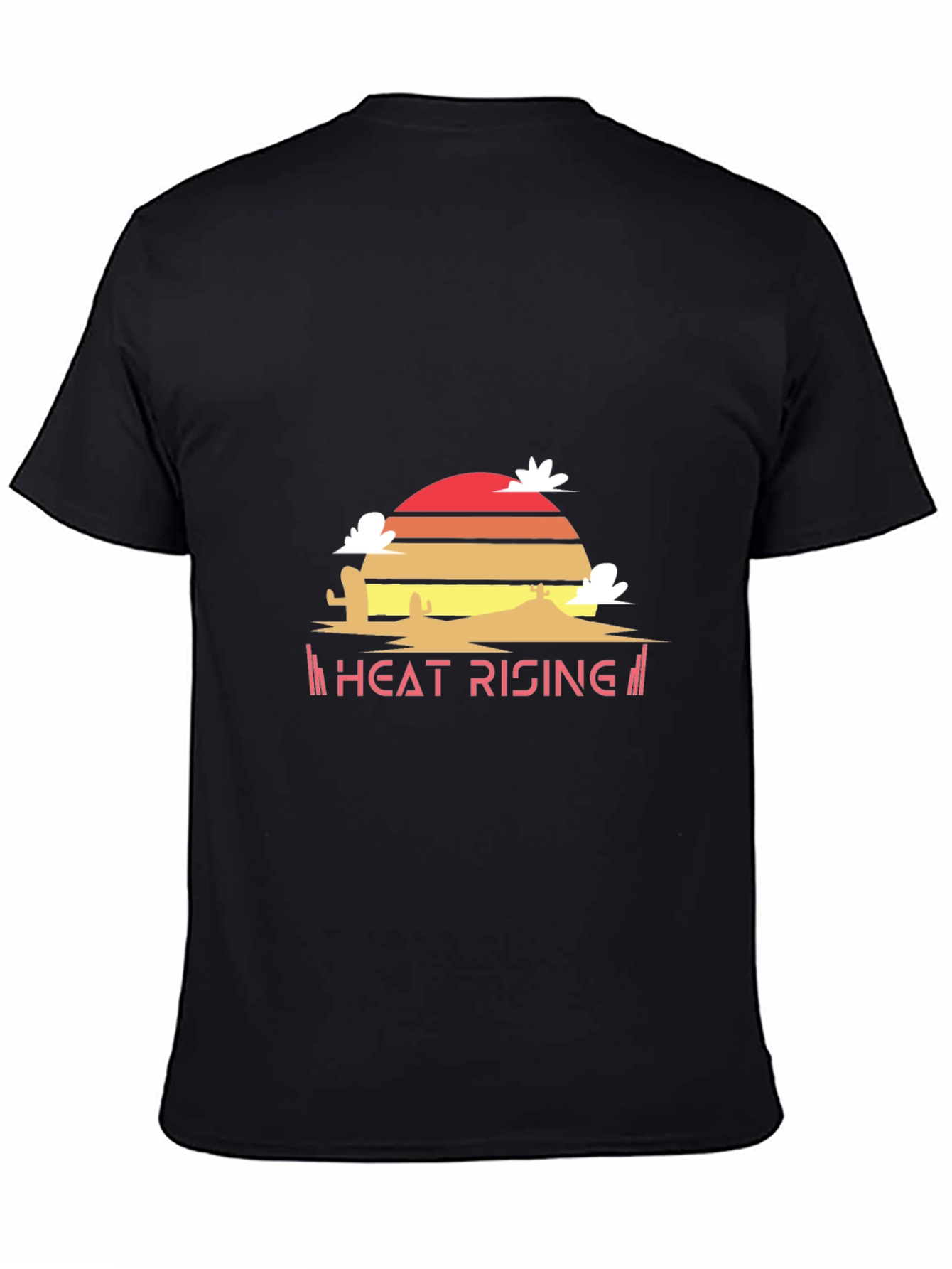 Black Heat Rising Graphic Tee - Desert Sunset Black T-Shirt view 4