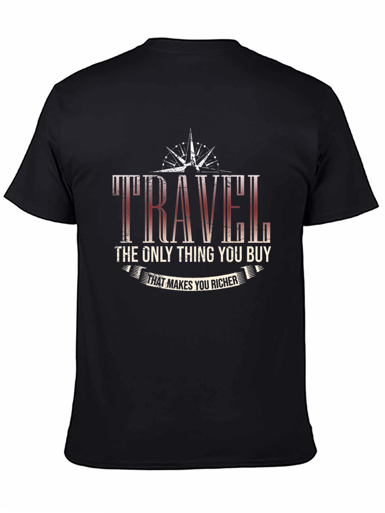 Black Travel Makes You Richer Graphic Tee view 4
