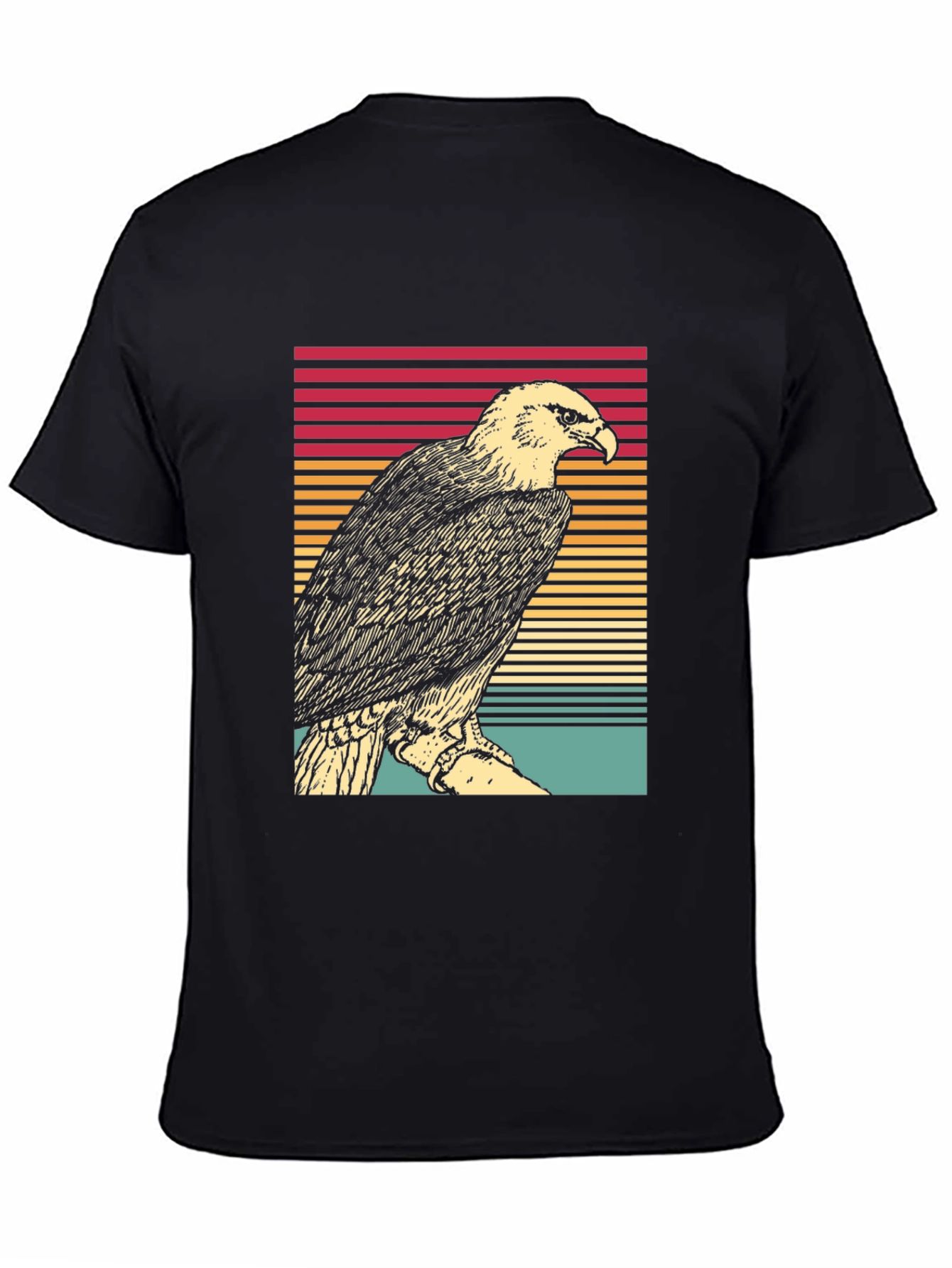 Black Retro Eagle T-Shirt - Vintage Style Tee view 4
