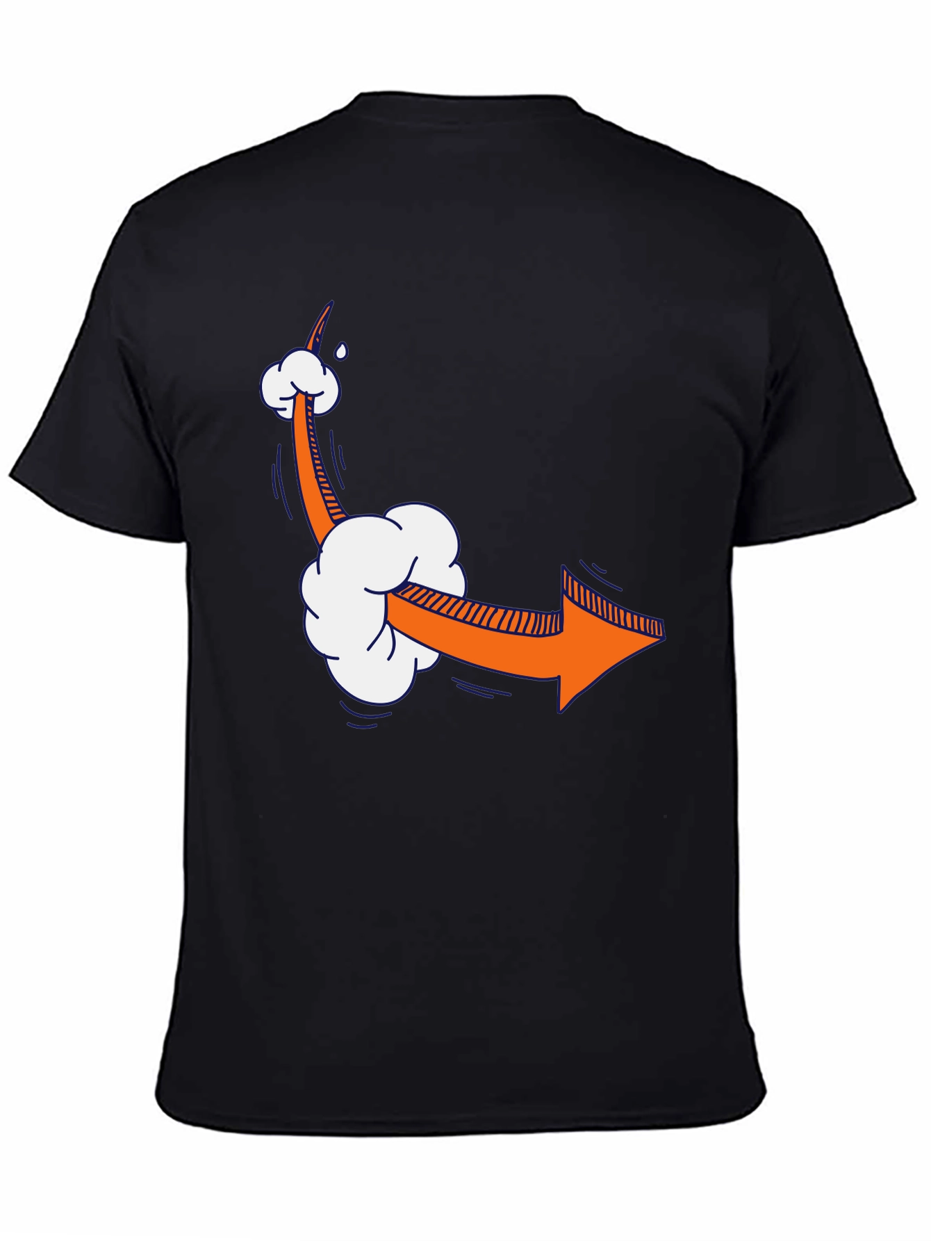 Black Cartoon Arrow T-Shirt - Funny Directional Tee view 4