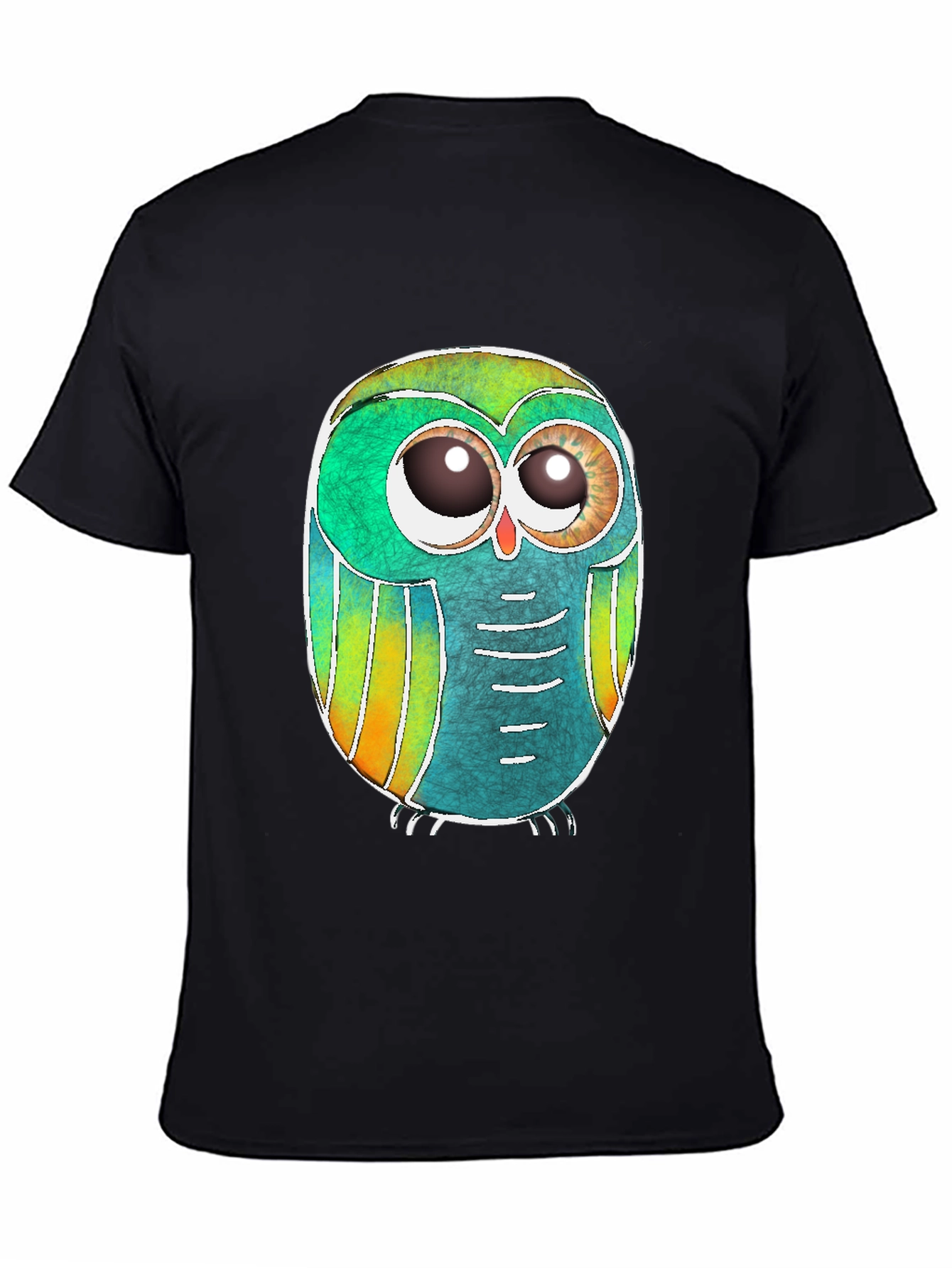 Black Owl Graphic Black T-Shirt view 4