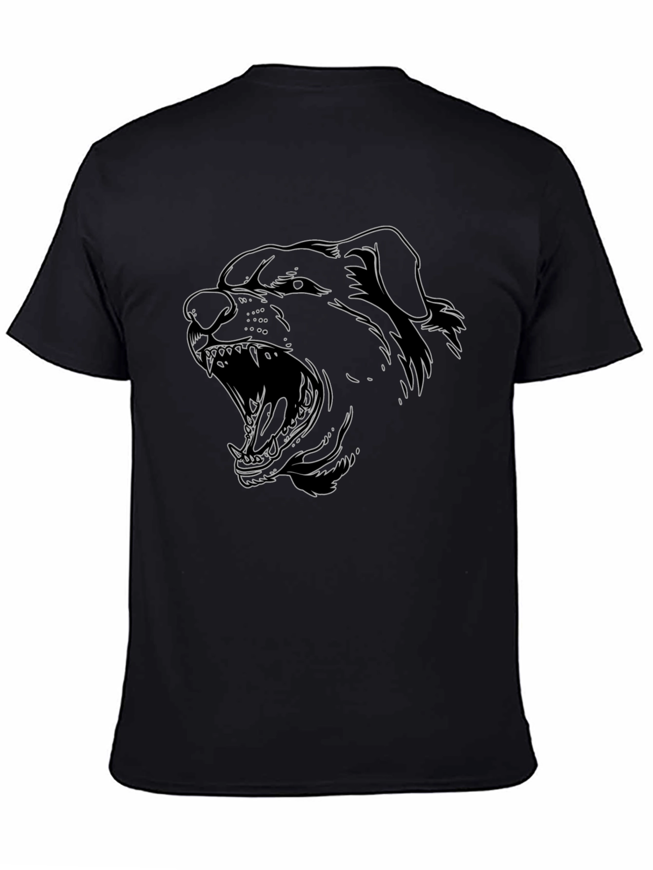 Rottweiler Outline Graphic Tee - Black - 4