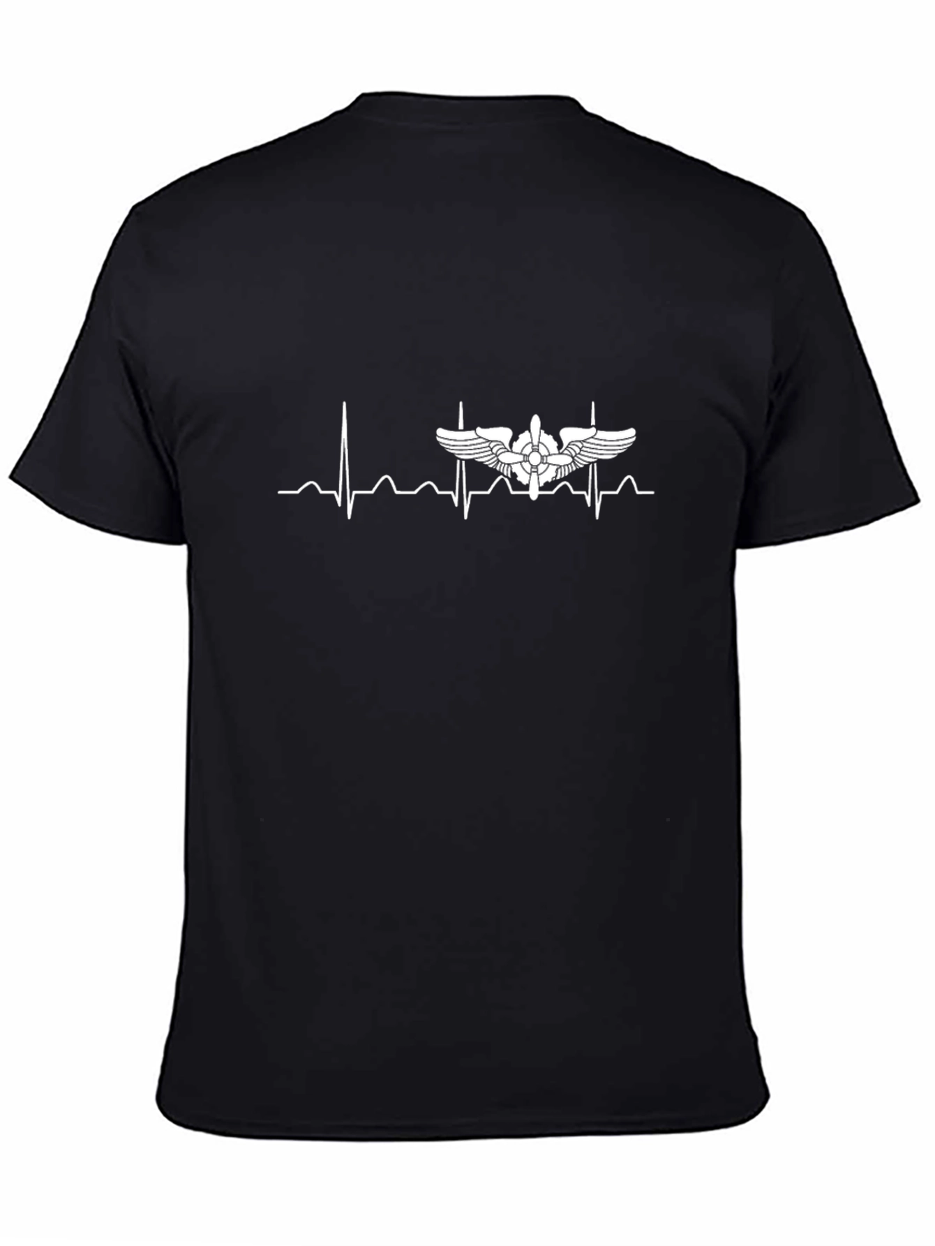 Black Aviator Heartbeat T-Shirt - Black view 4
