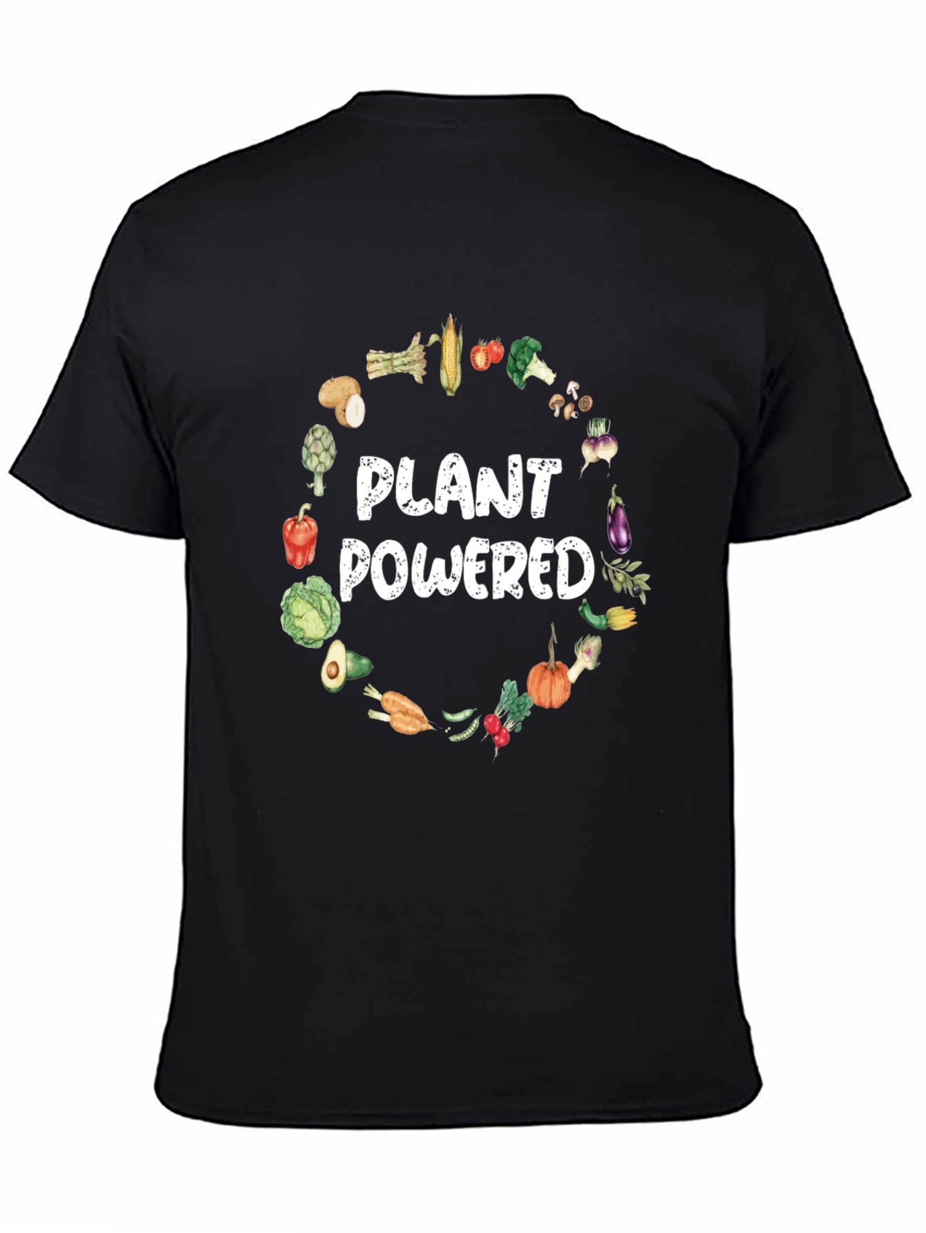 Black Plant Powered Vegan T-Shirt view 4