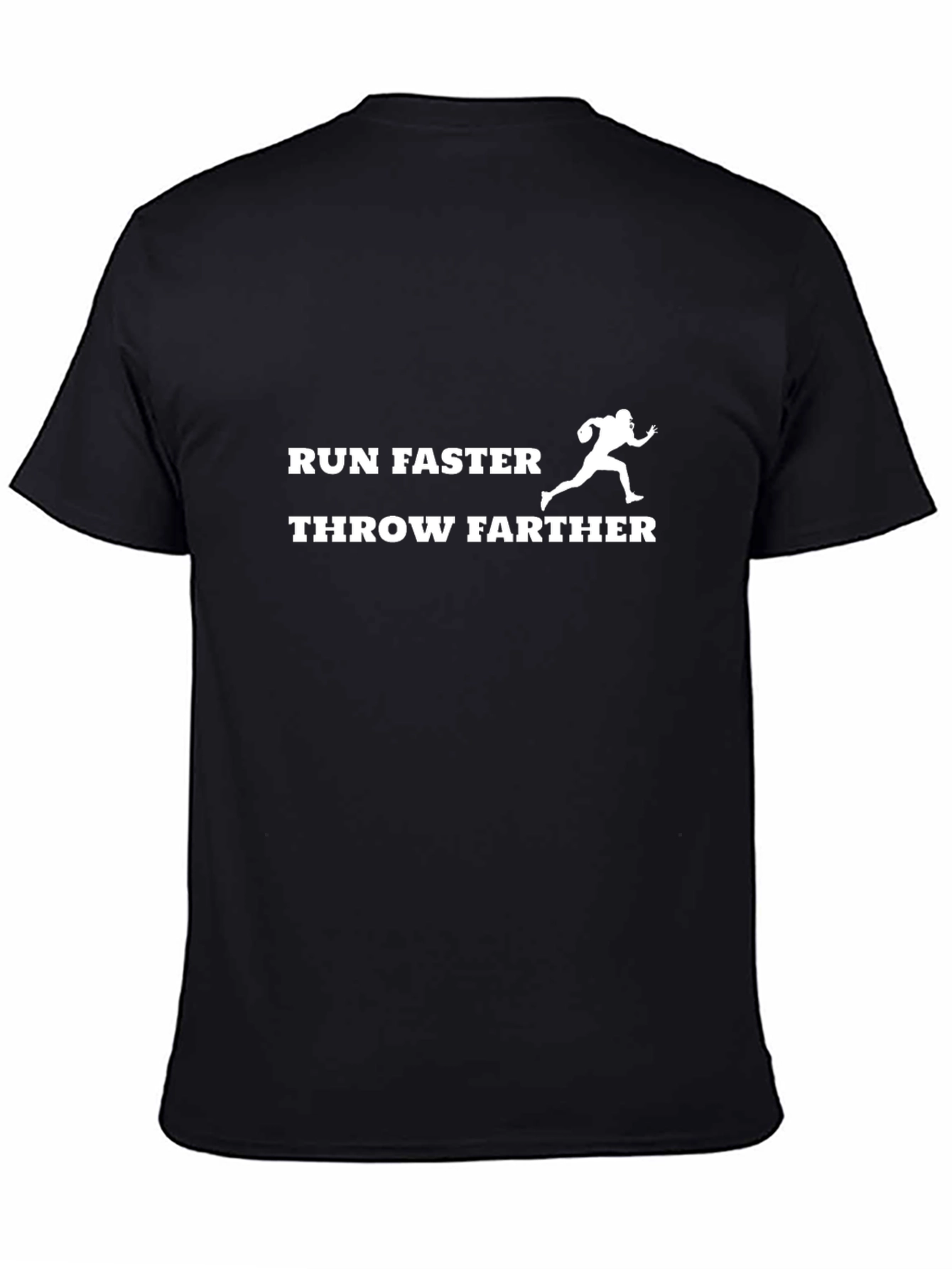 Black Run Faster Throw Farther Graphic Tee view 4
