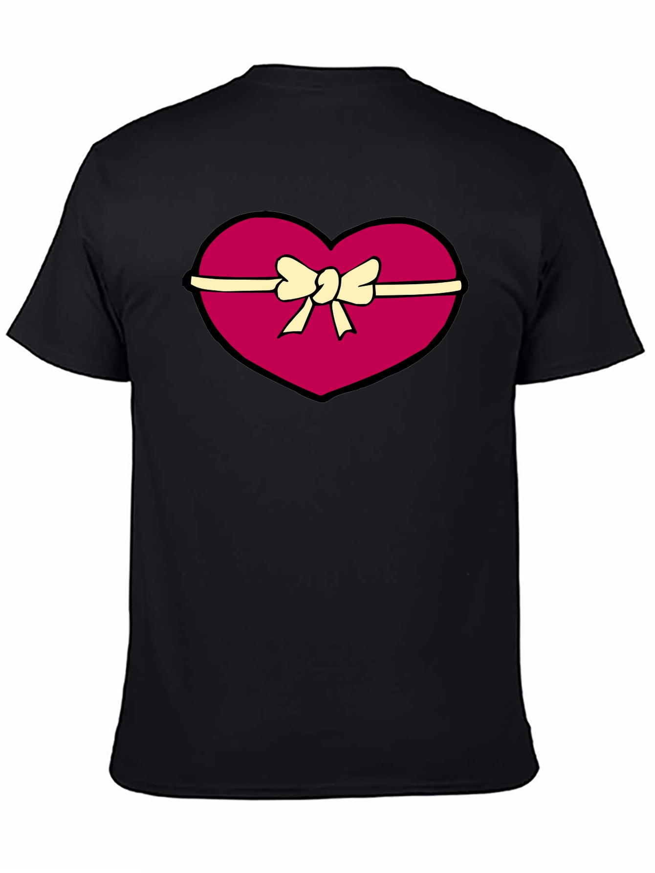 Black Heart Gift Box Graphic Tee - Valentine's Day Apparel view 4