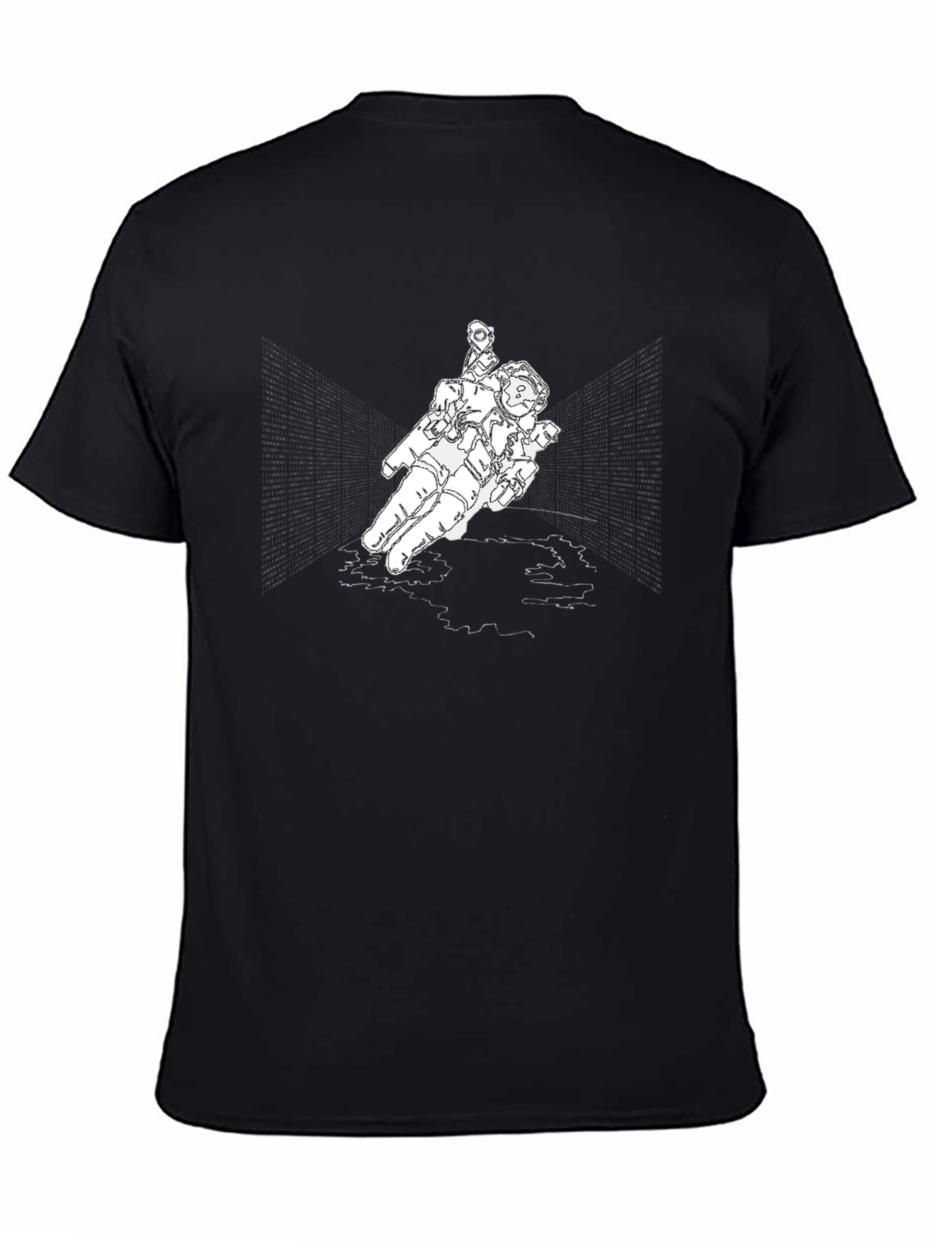 Black Astronaut Graphic Tee - Black Unisex Shirt view 4