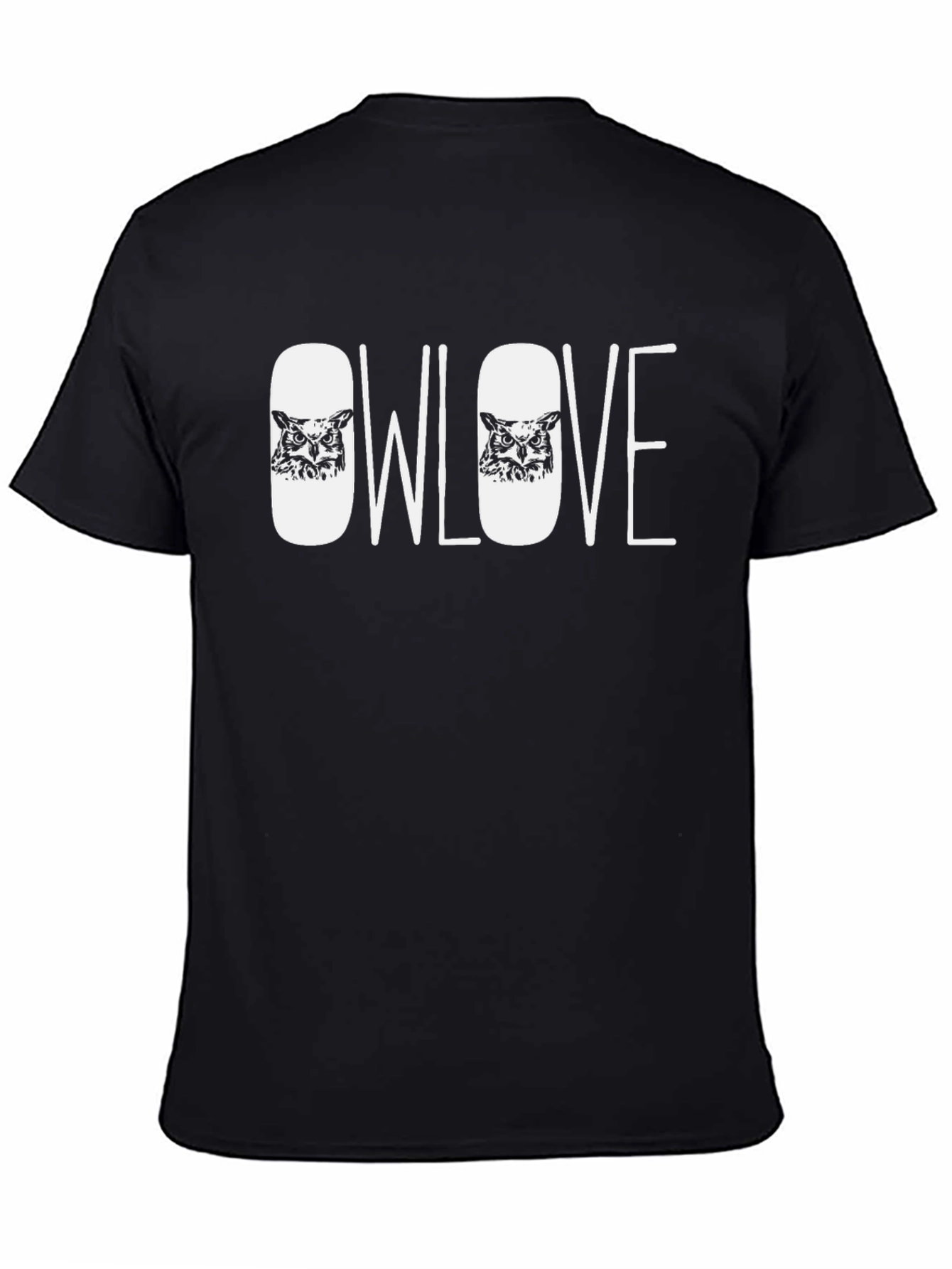 Black Owl Love Graphic Tee - Black Cotton Blend view 4