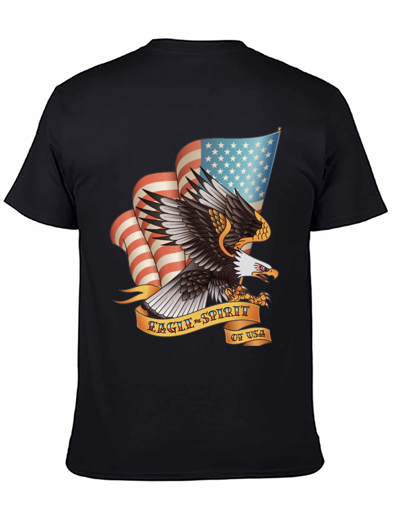 Black Eagle Spirit USA Graphic Print T-Shirt view 4