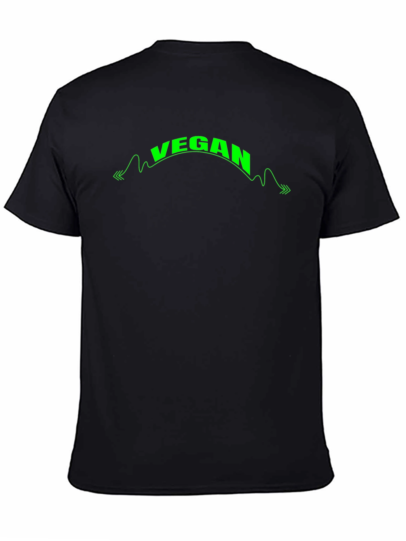 Black Vegan Graphic Print Black T-Shirt view 4