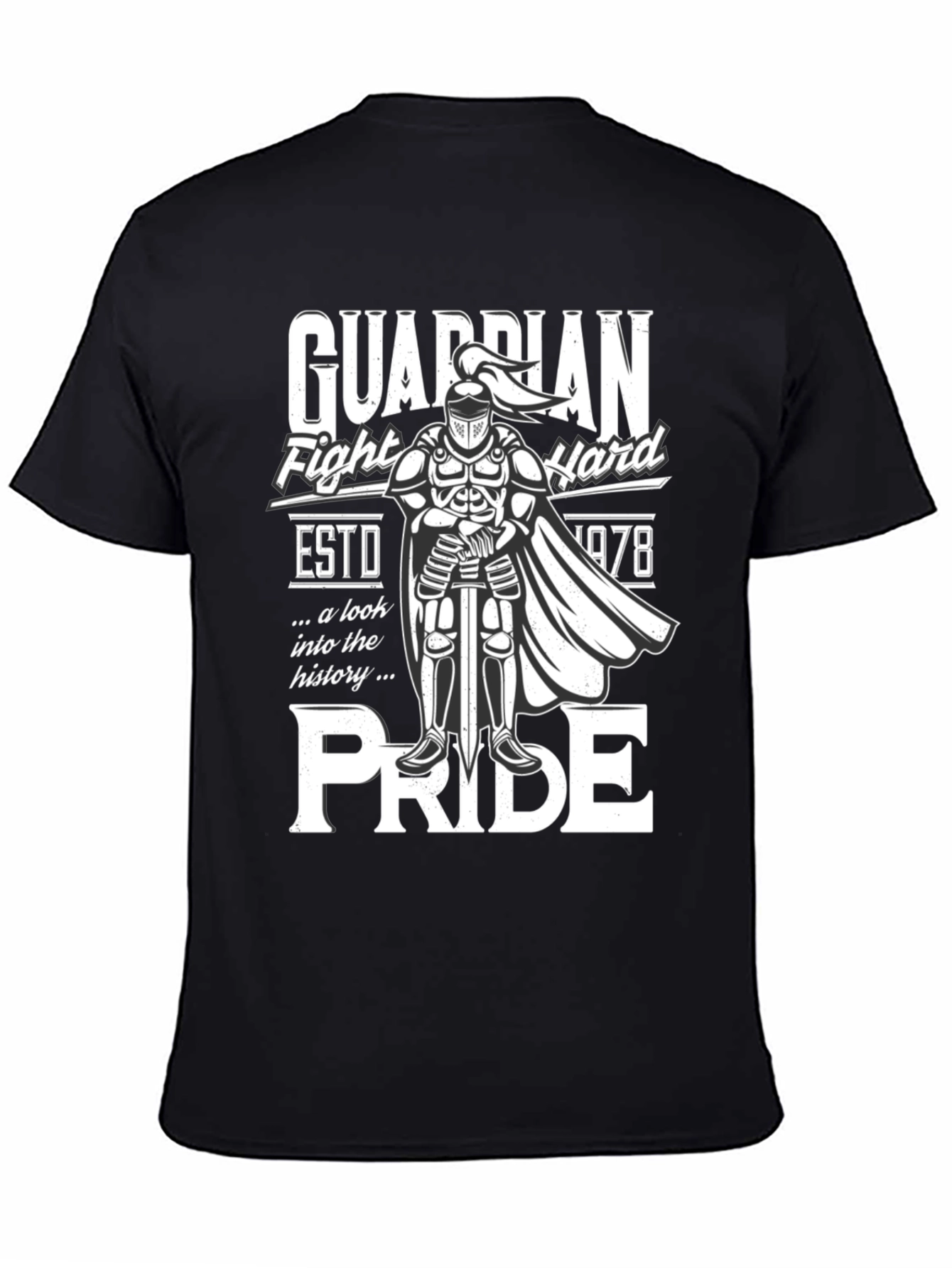Black Guardian Knight Pride T-Shirt - Fight Hard view 4