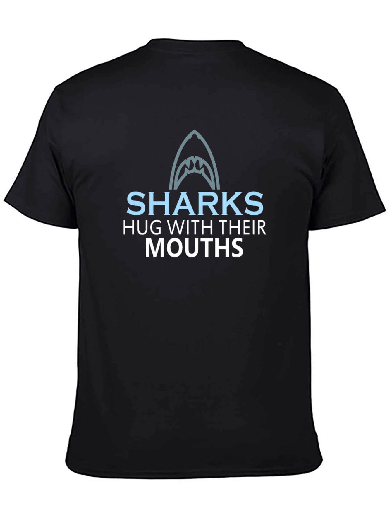 Black Sharks Hug With Their Mouths Graphic T-Shirt view 4